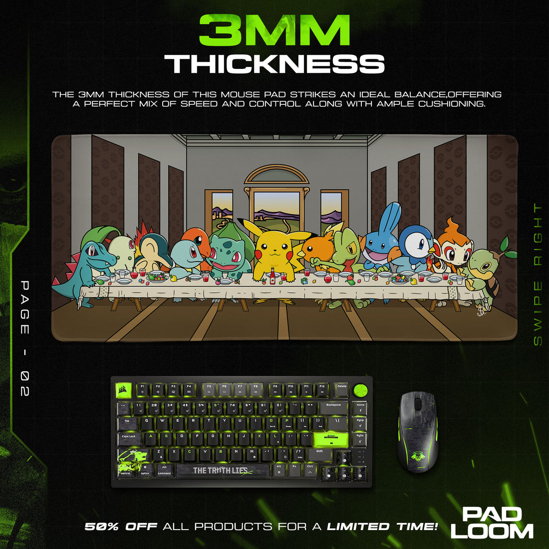 Last Supper Pokémon Mouse Pad - Anime Gaming Mouse Pad