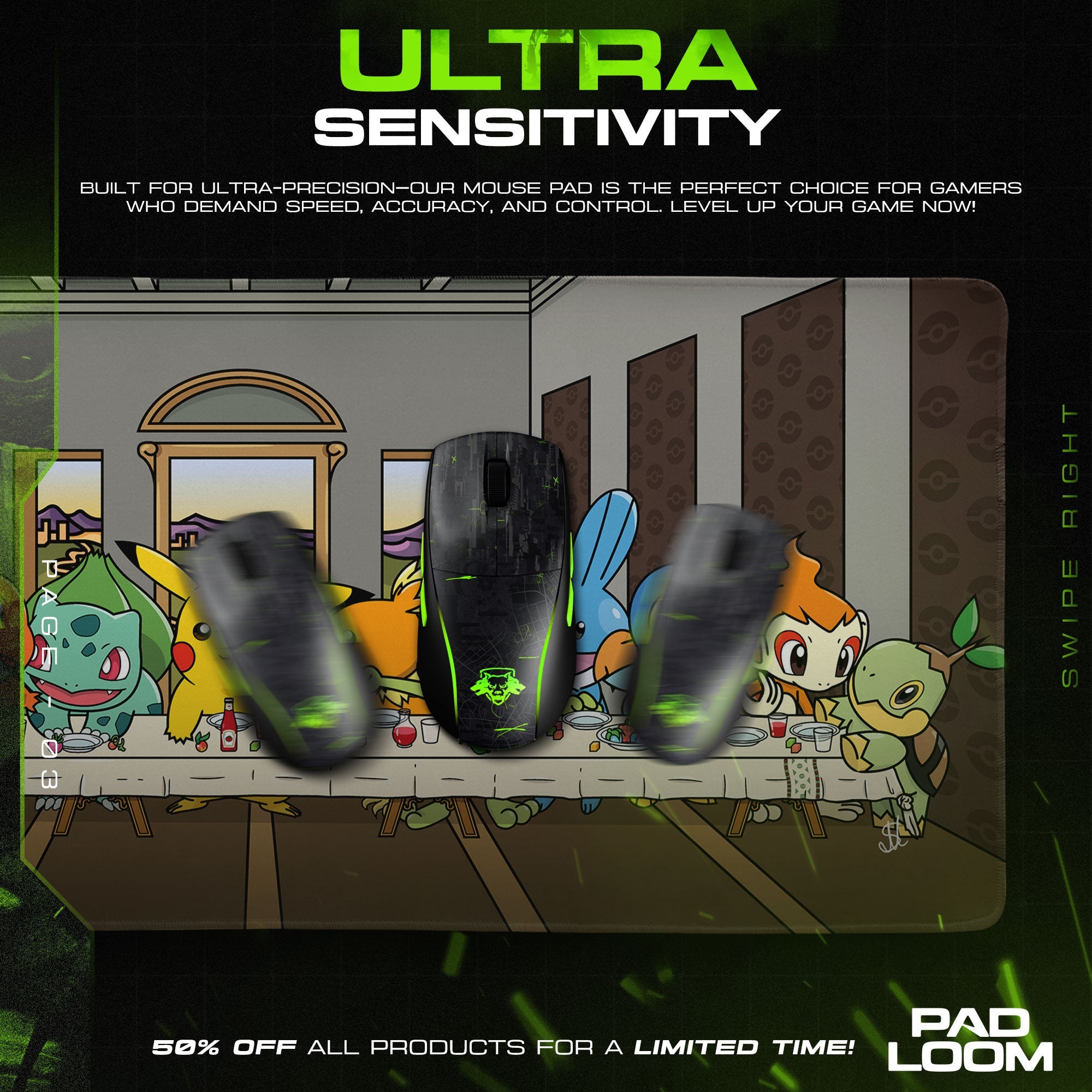 Last Supper Pokémon Mouse Pad - Anime Gaming Mouse Pad