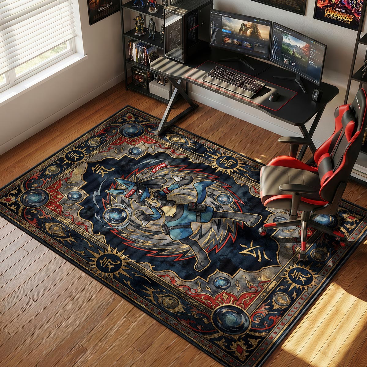 Lucario Supreme Aura Rug - Streetwear Floor Mat