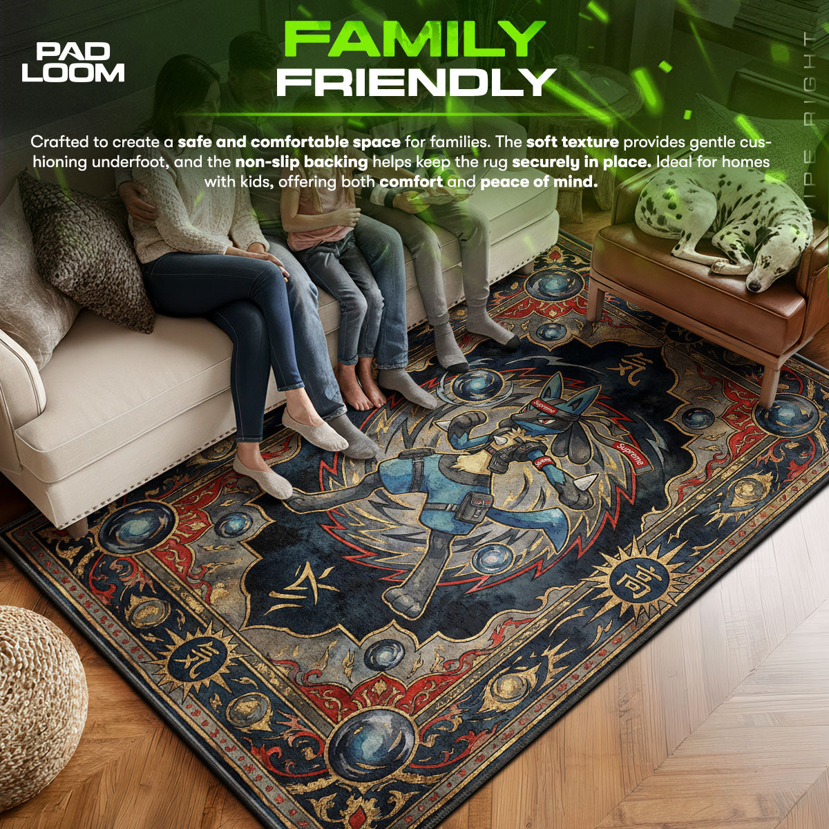 Lucario Supreme Aura Rug - Streetwear Floor Mat