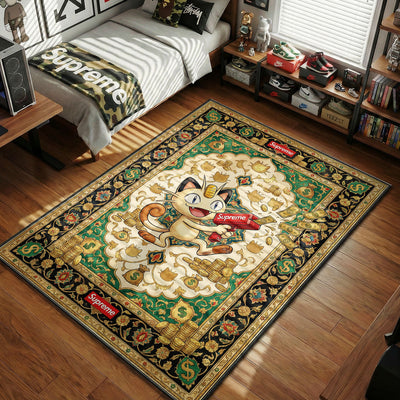 Pokemon Meowth Cash Cannon Rug - Streetwear Floor Mat