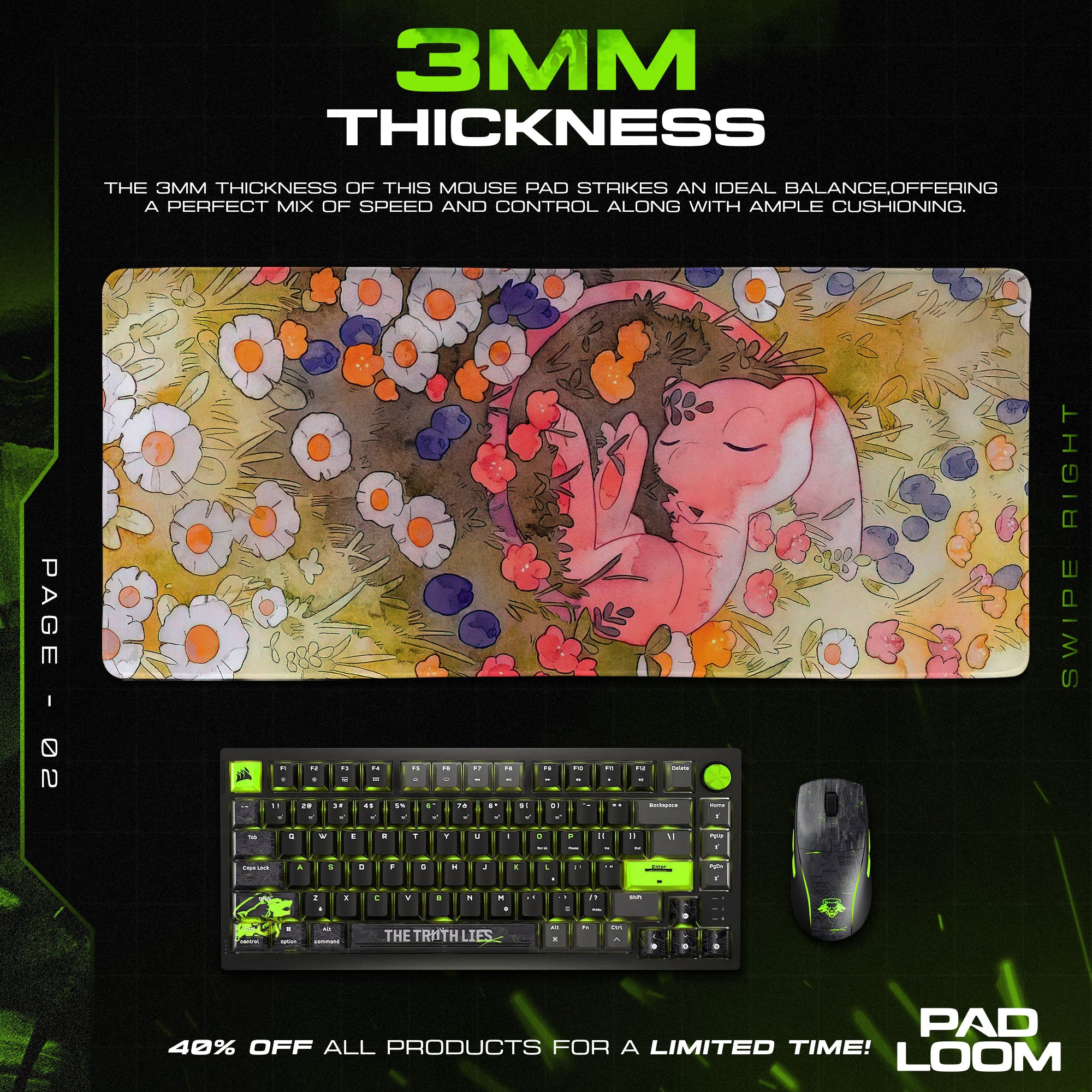 Pokemon Mew Meadow Mouse Pad – Anime Desk Mat