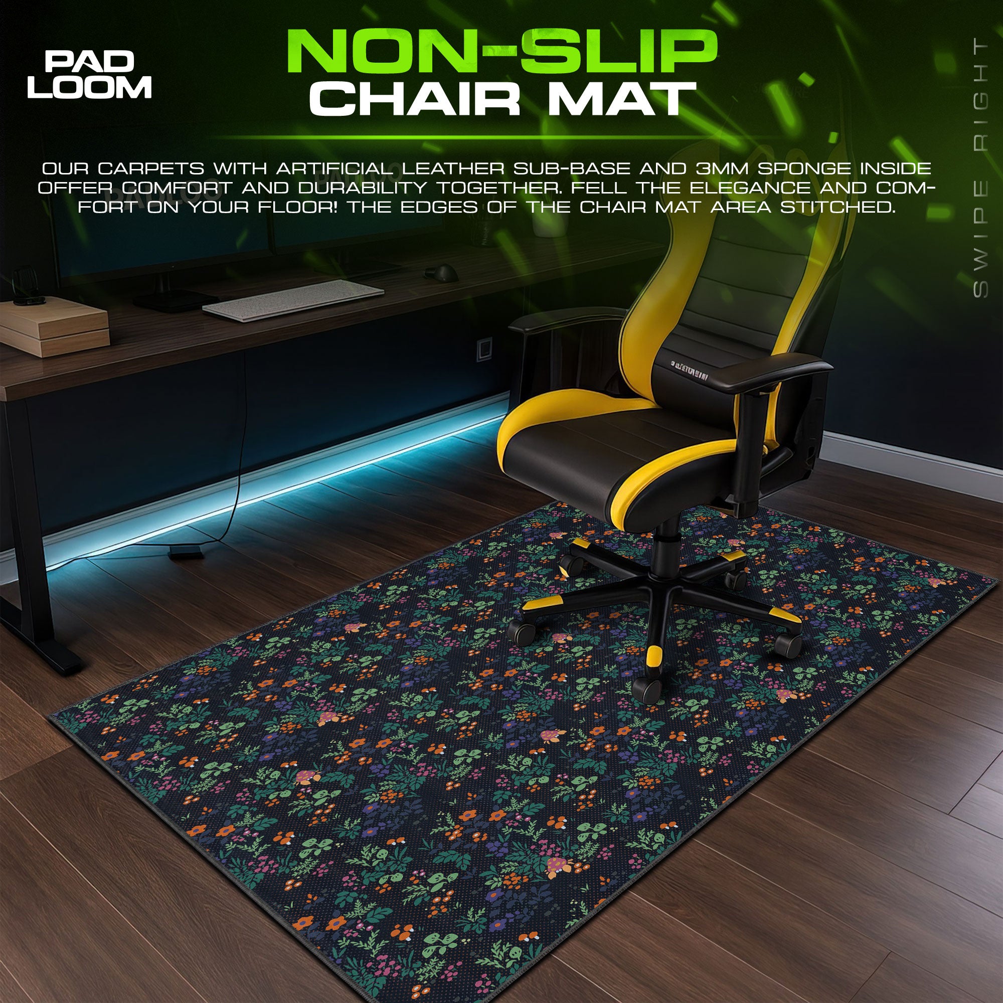 Pokémon Mouse Pad, Floral Pattern Anime Desk Mat