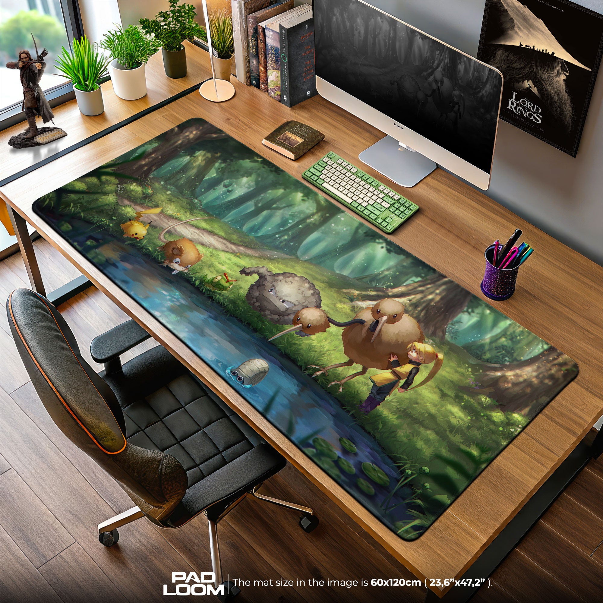Pokémon Mouse Pad, Forest Pond Scene Gamer Desk Mat