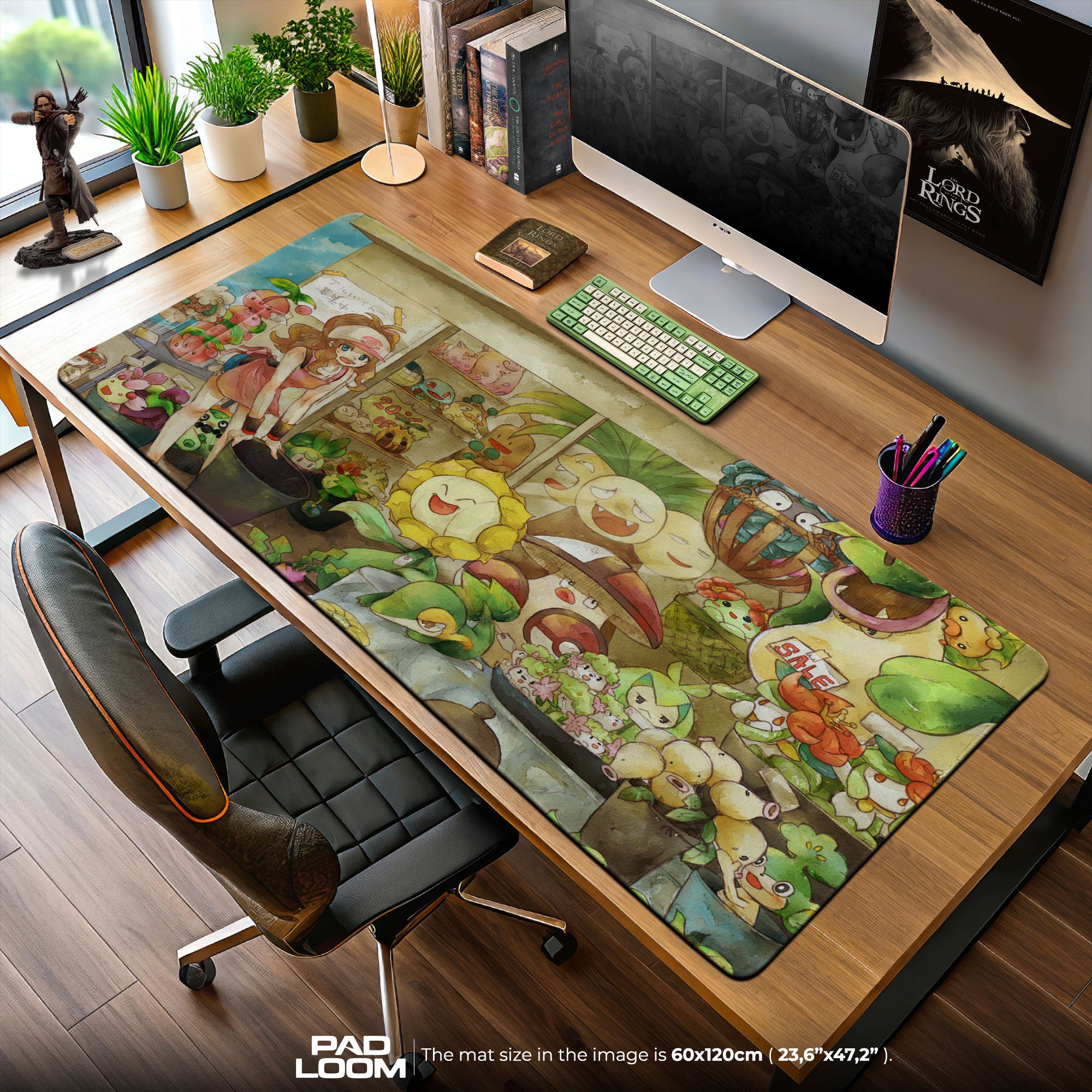 Pokemon Mouse Pad, Grass Market Stall Anime Desk Mat