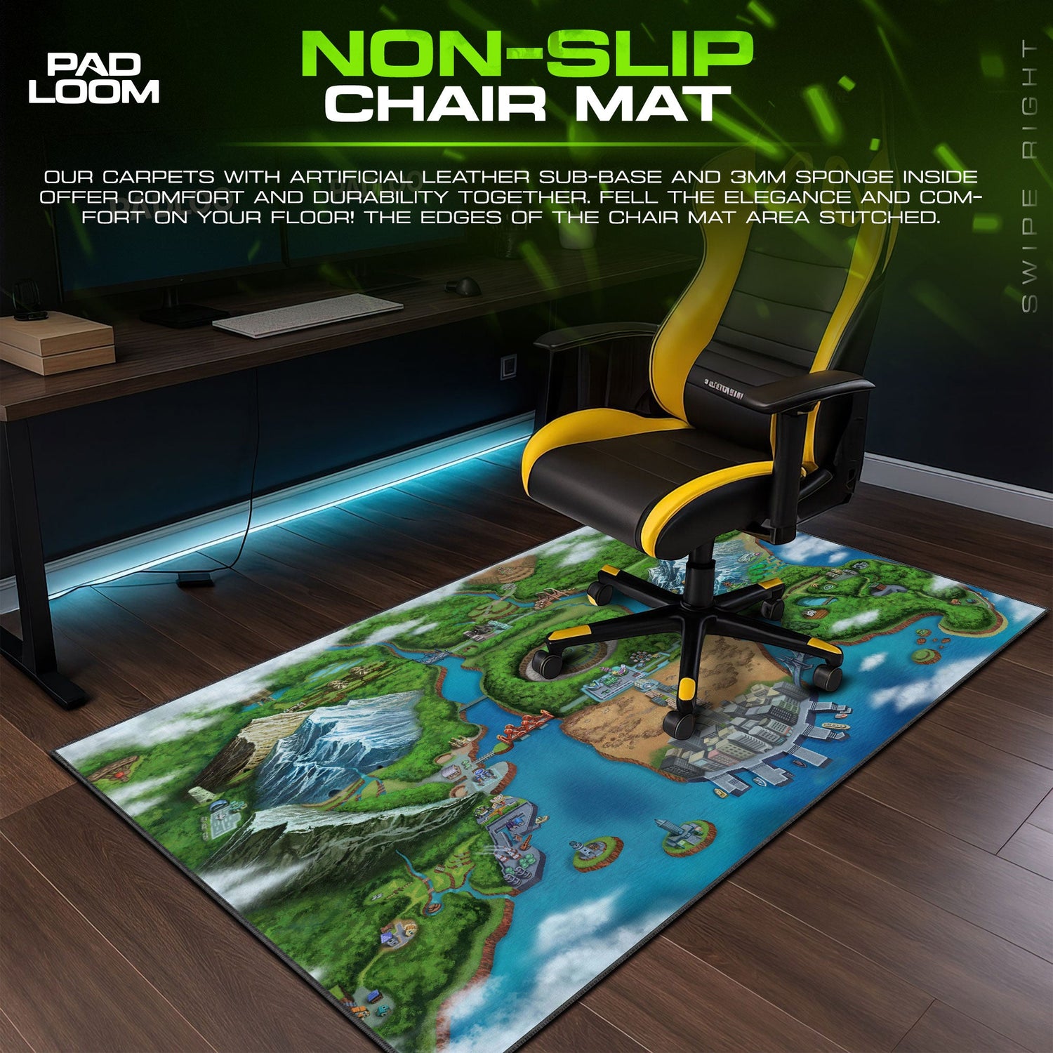 Pokémon Mouse Pad, Hoenn Region Map Anime Desk Mat Padloom