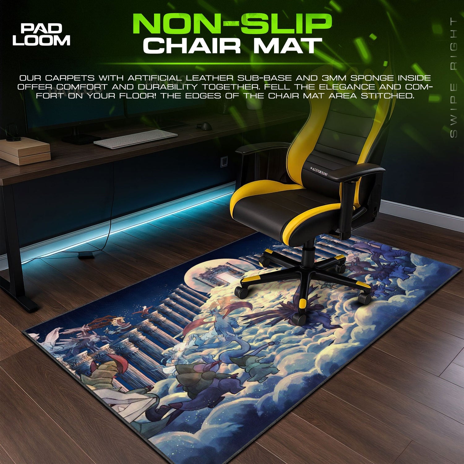 Pokémon Mouse Pad, Legendary Heaven Anime Desk Mat Padloom