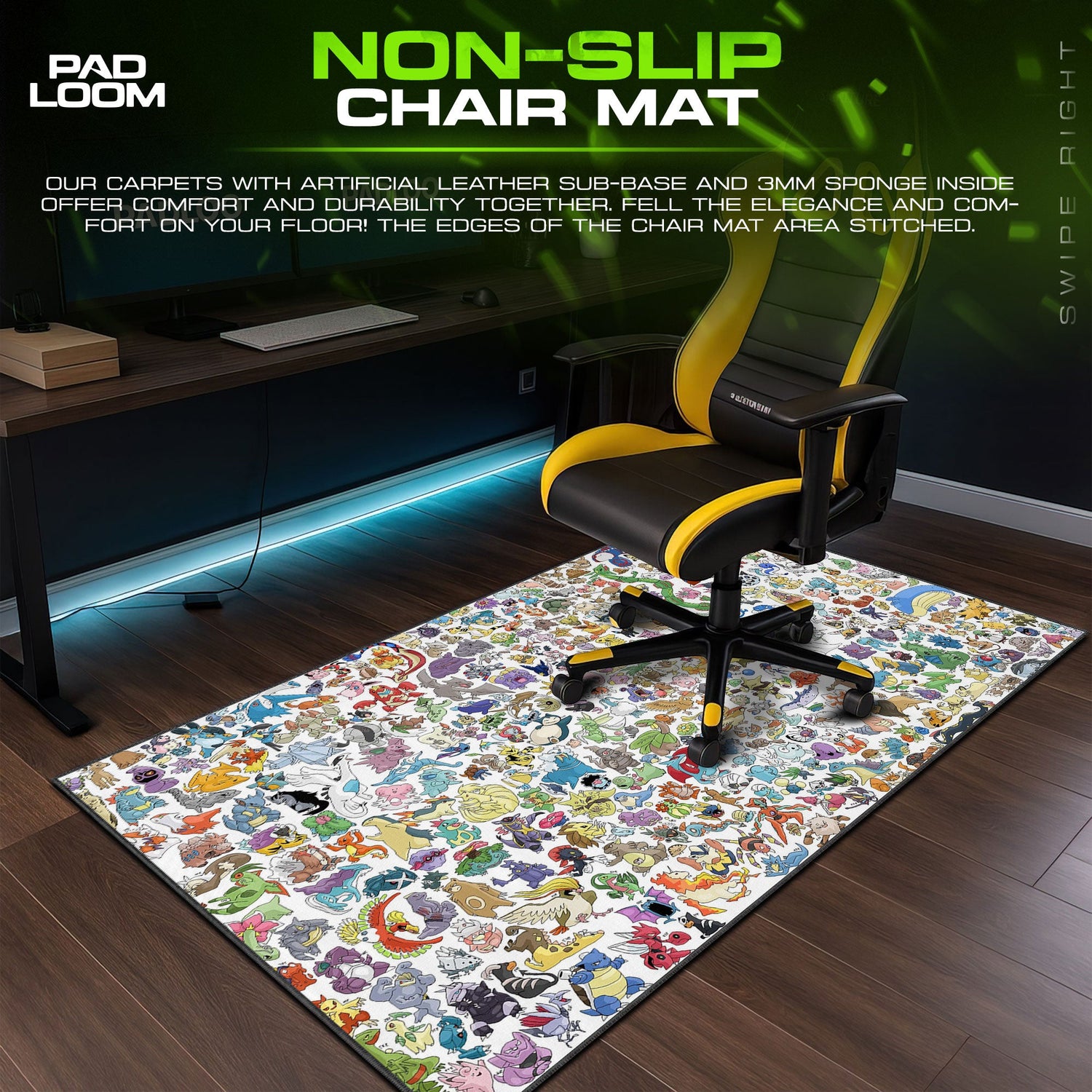 Pokemon Mouse Pad, Original 151 Collage Anime Desk Mat Padloom
