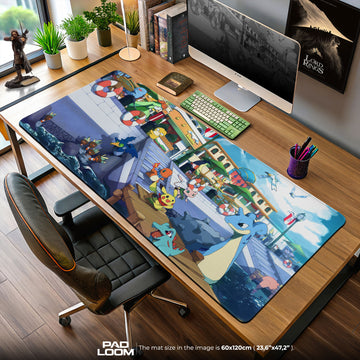 Pokémon Mouse Pad, Summer Dockside Gamer Desk Mat