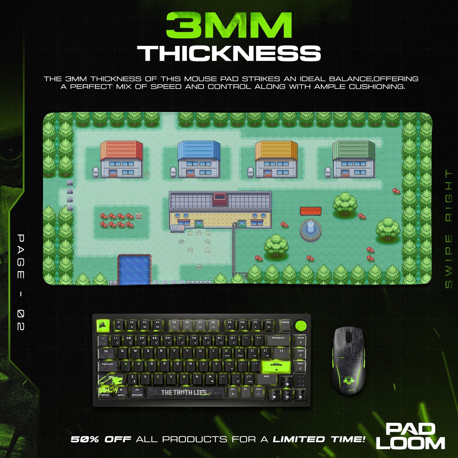 Pokémon Pallet Town Mouse Pad, Game Desk Mat Padloom