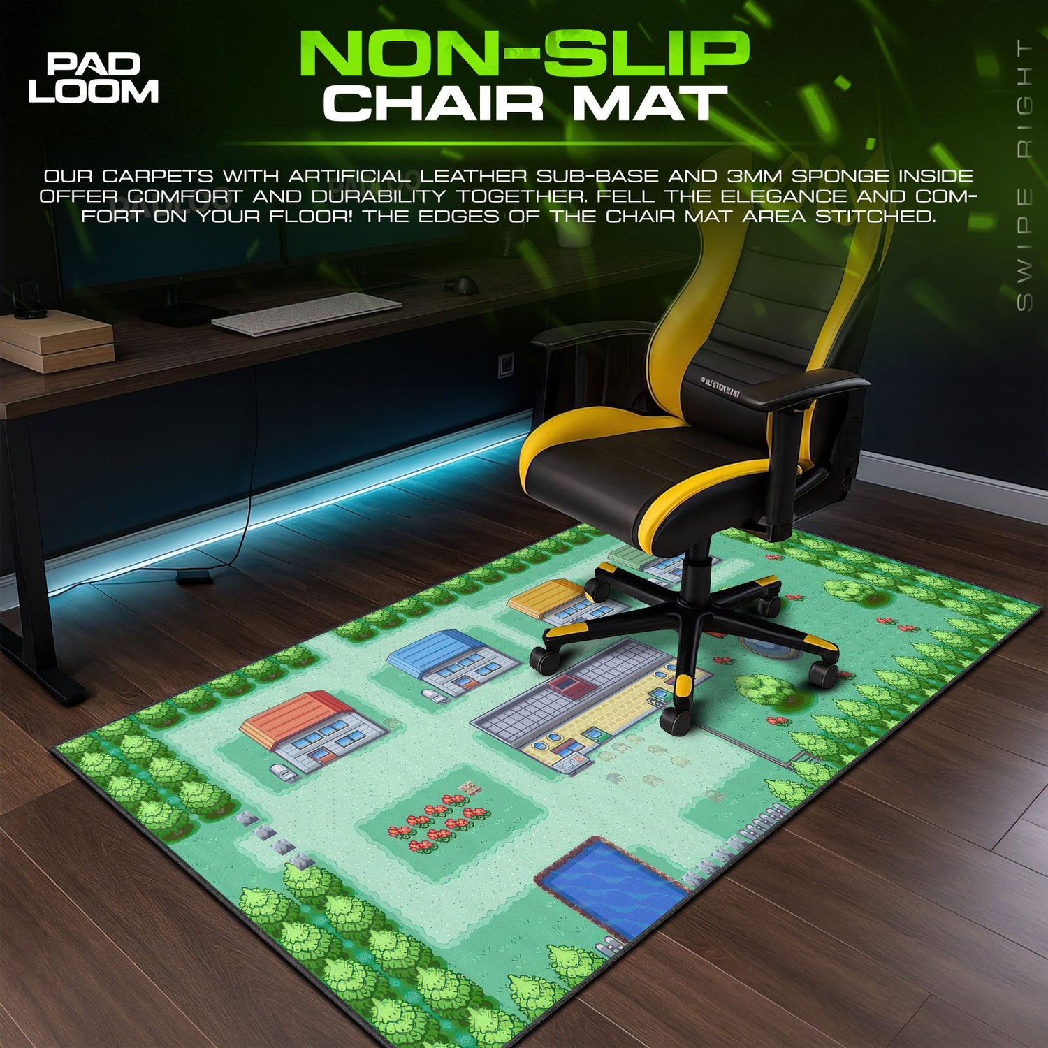 Pokémon Pallet Town Mouse Pad, Game Desk Mat Padloom