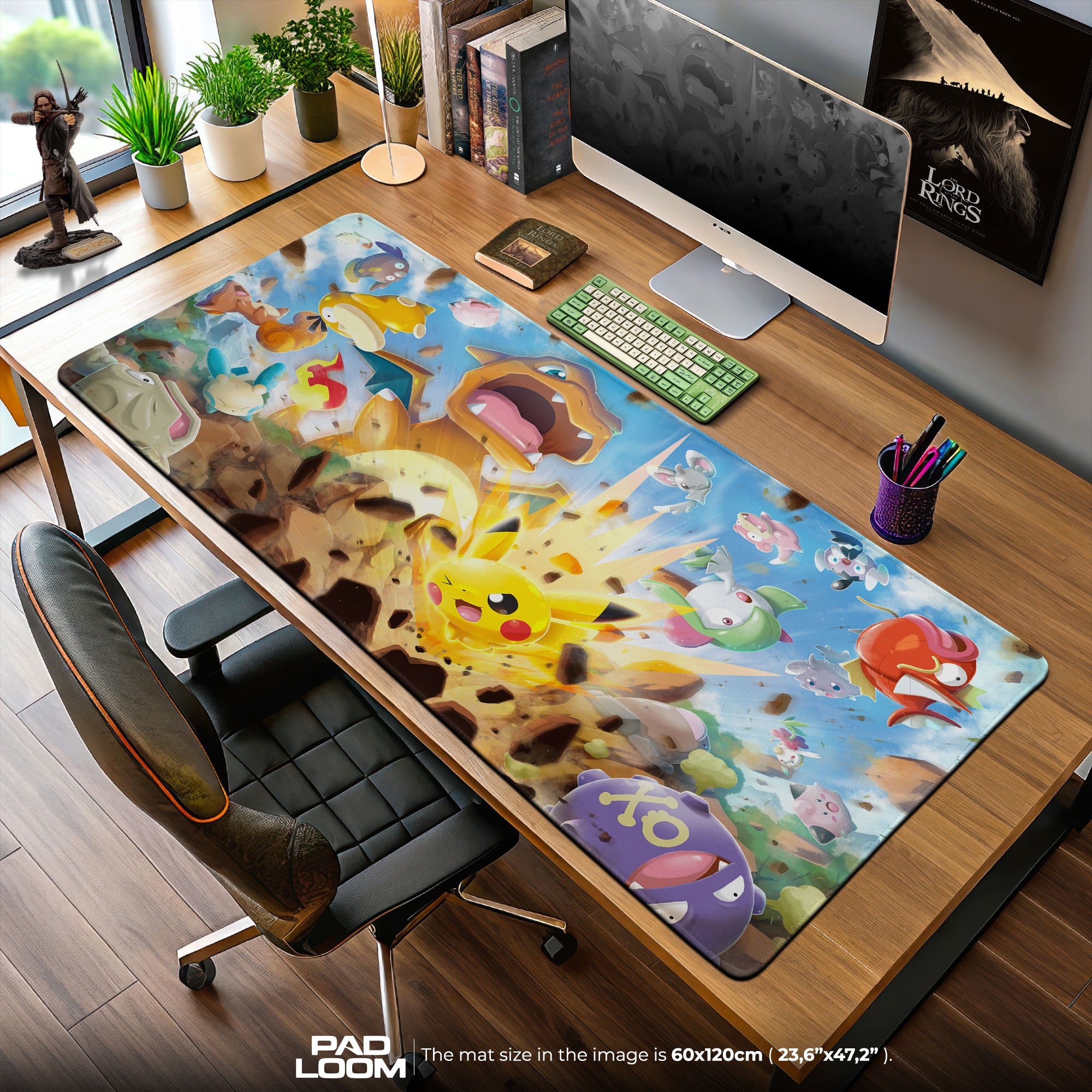 Pokemon Pikachu Battle Charge Mauspad, Anime Gaming Schreibtischmatte