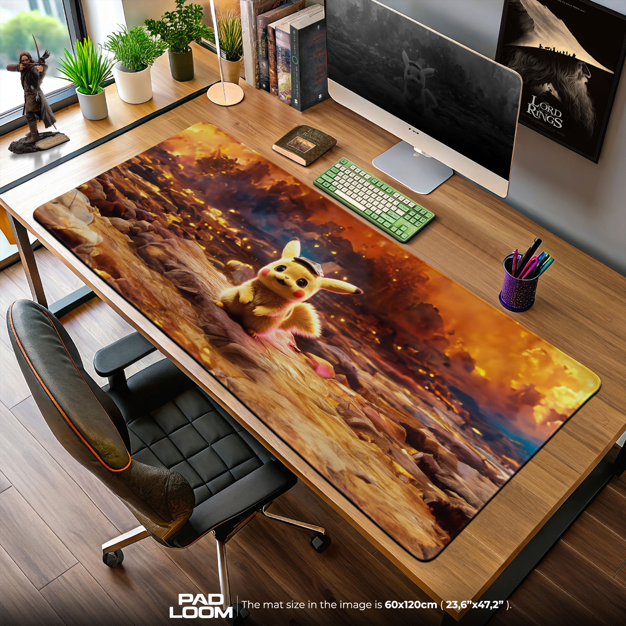 Pokemon Pikachu Detective Mouse Pad, Gamer Desk Mat