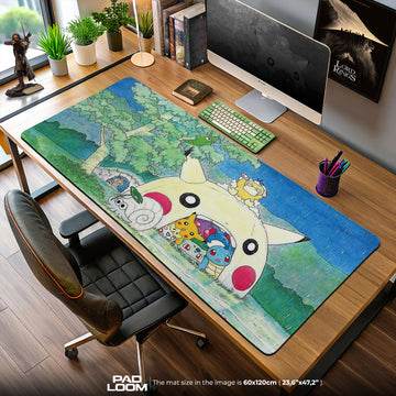 Pokemon Pikachu House Mouse Pad, Cartoon Gamer Desk Mat