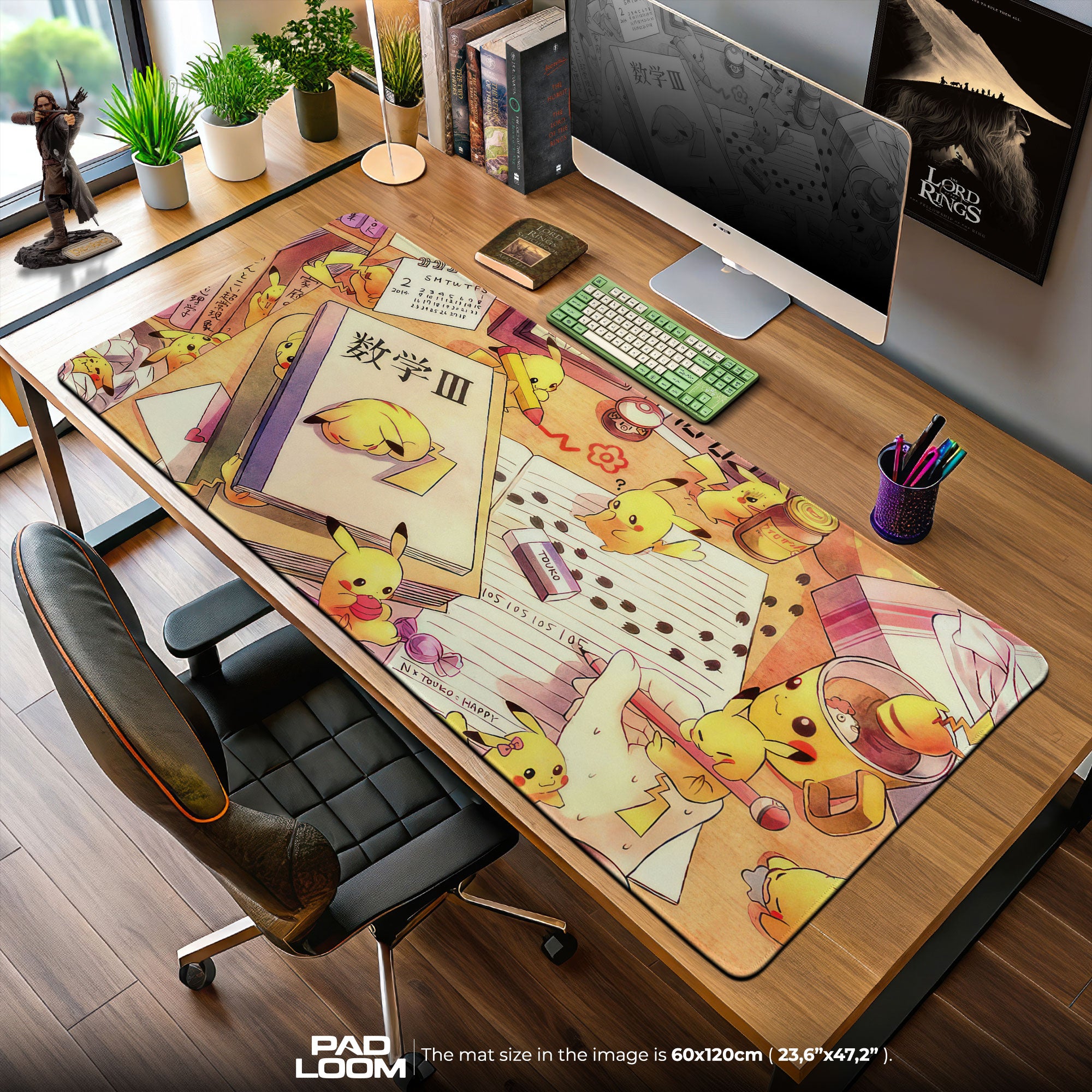 Pokemon Pikachu Study Desk Mouse Pad, Game Gamer Desk Mat