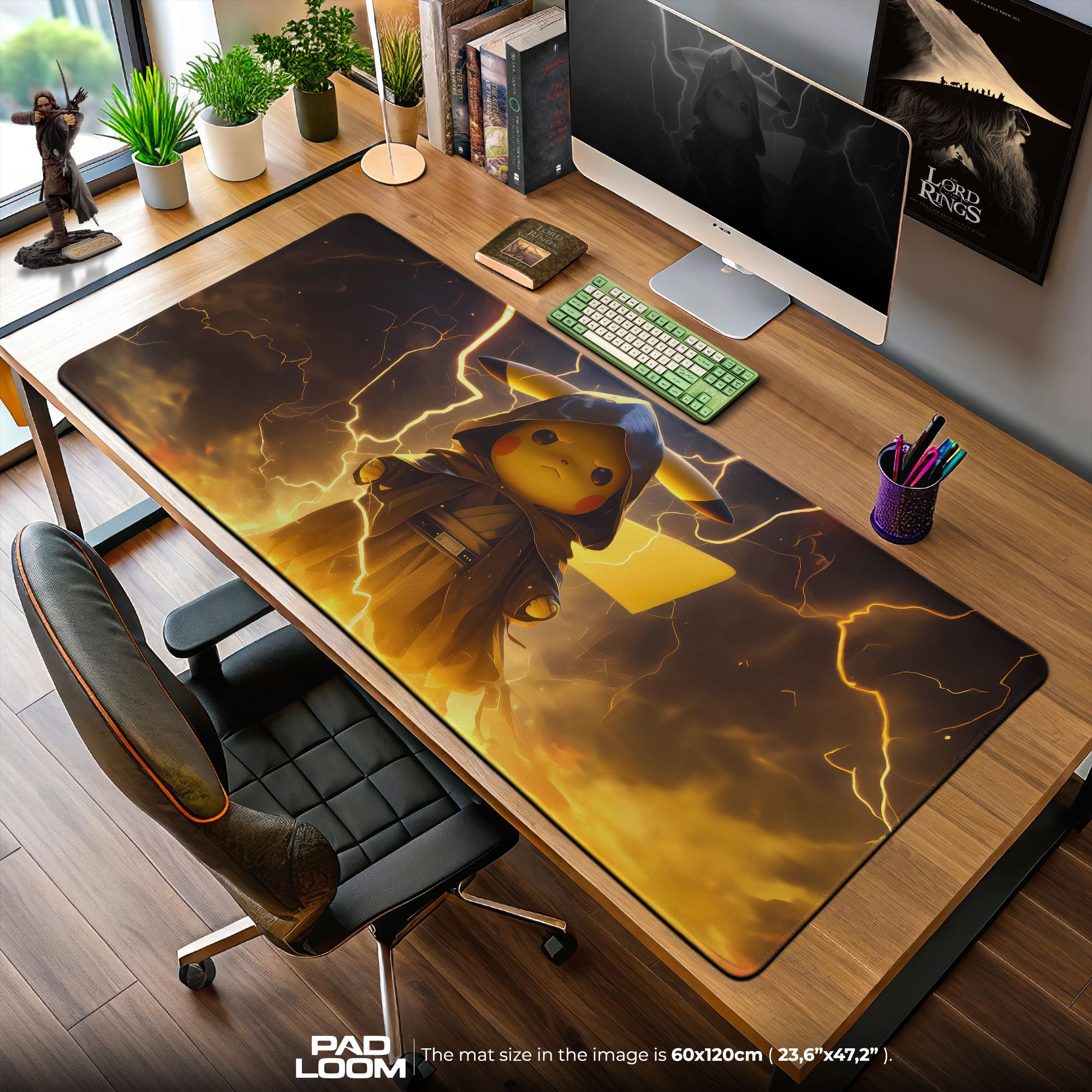Pokemon Pikachu Donnermantel Mauspad, Gamer Schreibtischmatte