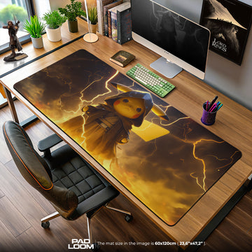 Pokemon Pikachu Donnermantel Mauspad, Gamer Schreibtischmatte