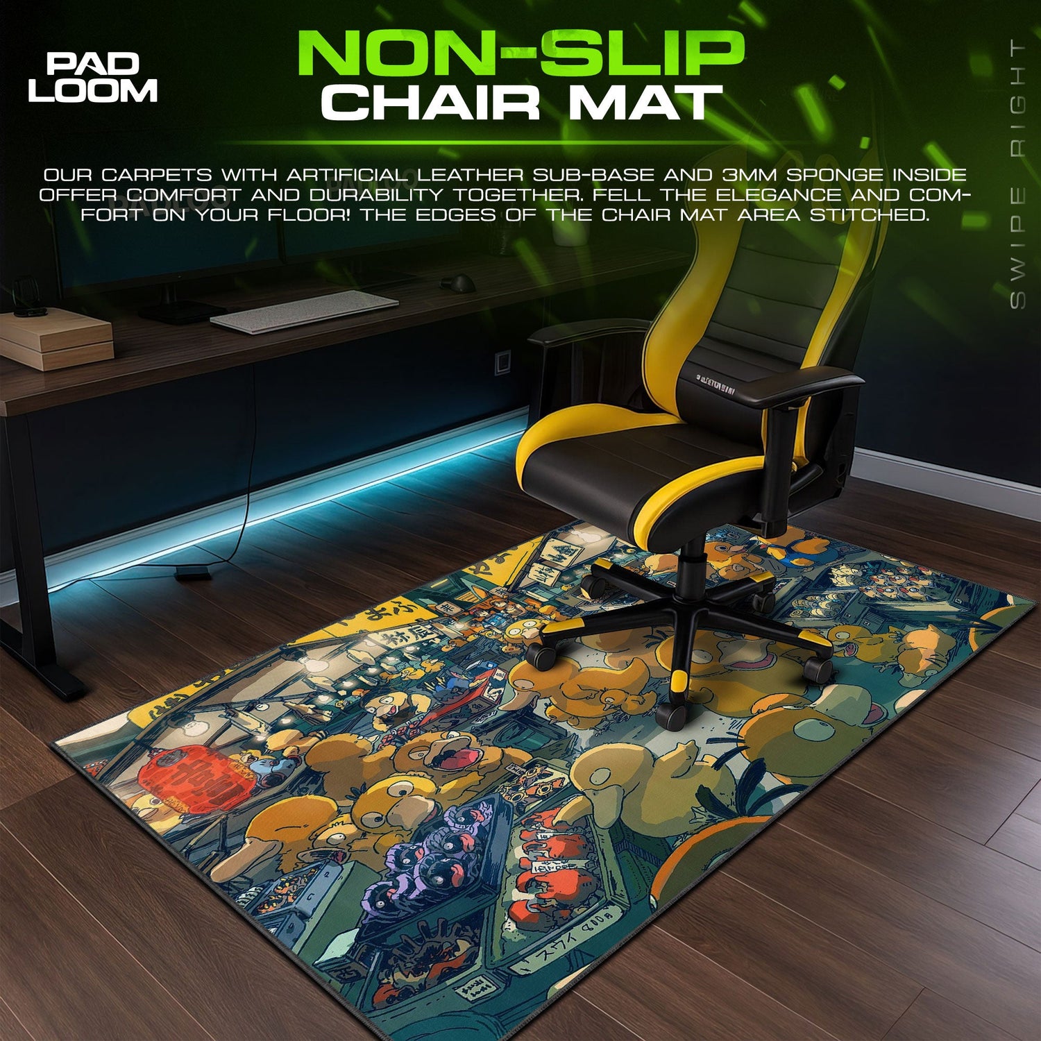 Pokemon Psyduck Market Scene Mouse Pad – Anime Gaming Desk Mat Padloom