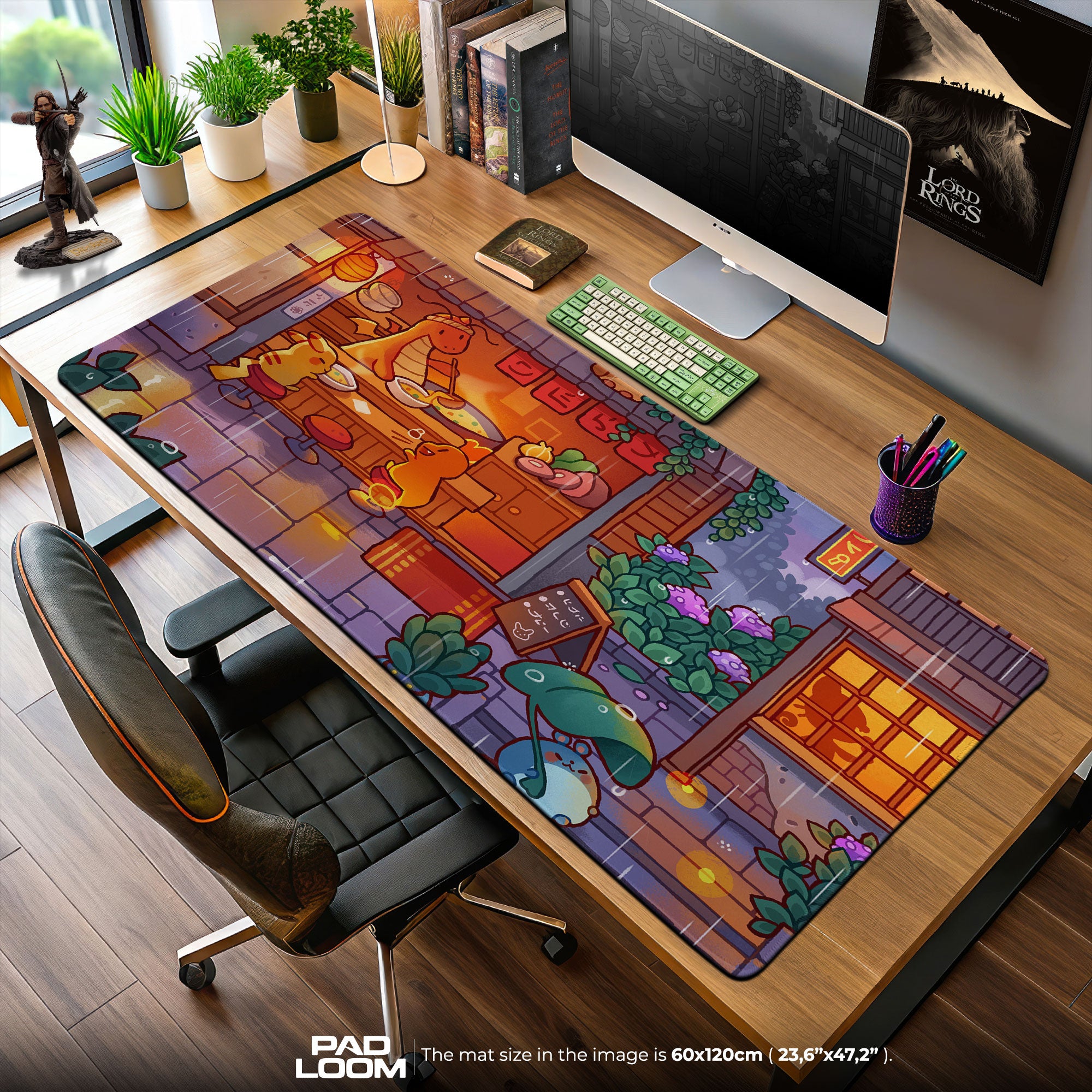 Pokemon Ramen Shop Mouse Pad, Cozy Night Anime Desk Mat