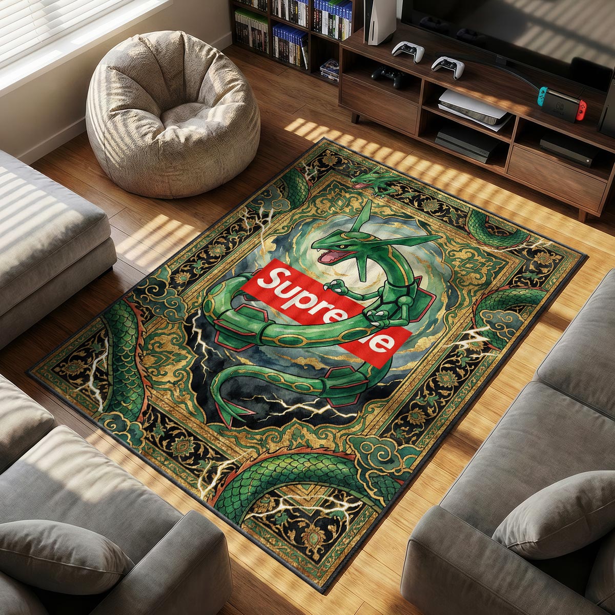 Supreme Rayquaza Storm Rug - Streetwear Floor Mat