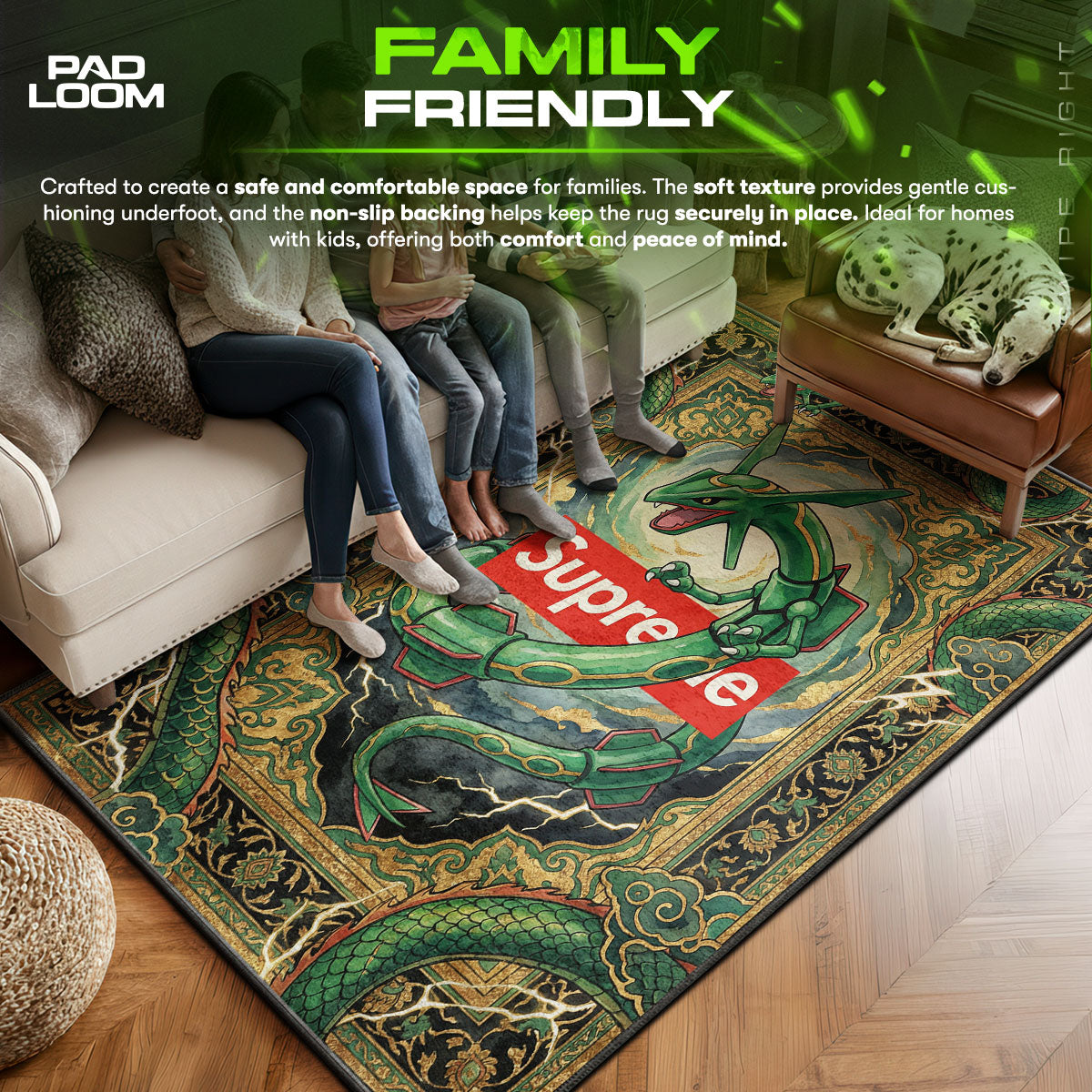 Supreme Rayquaza Storm Rug - Streetwear Floor Mat