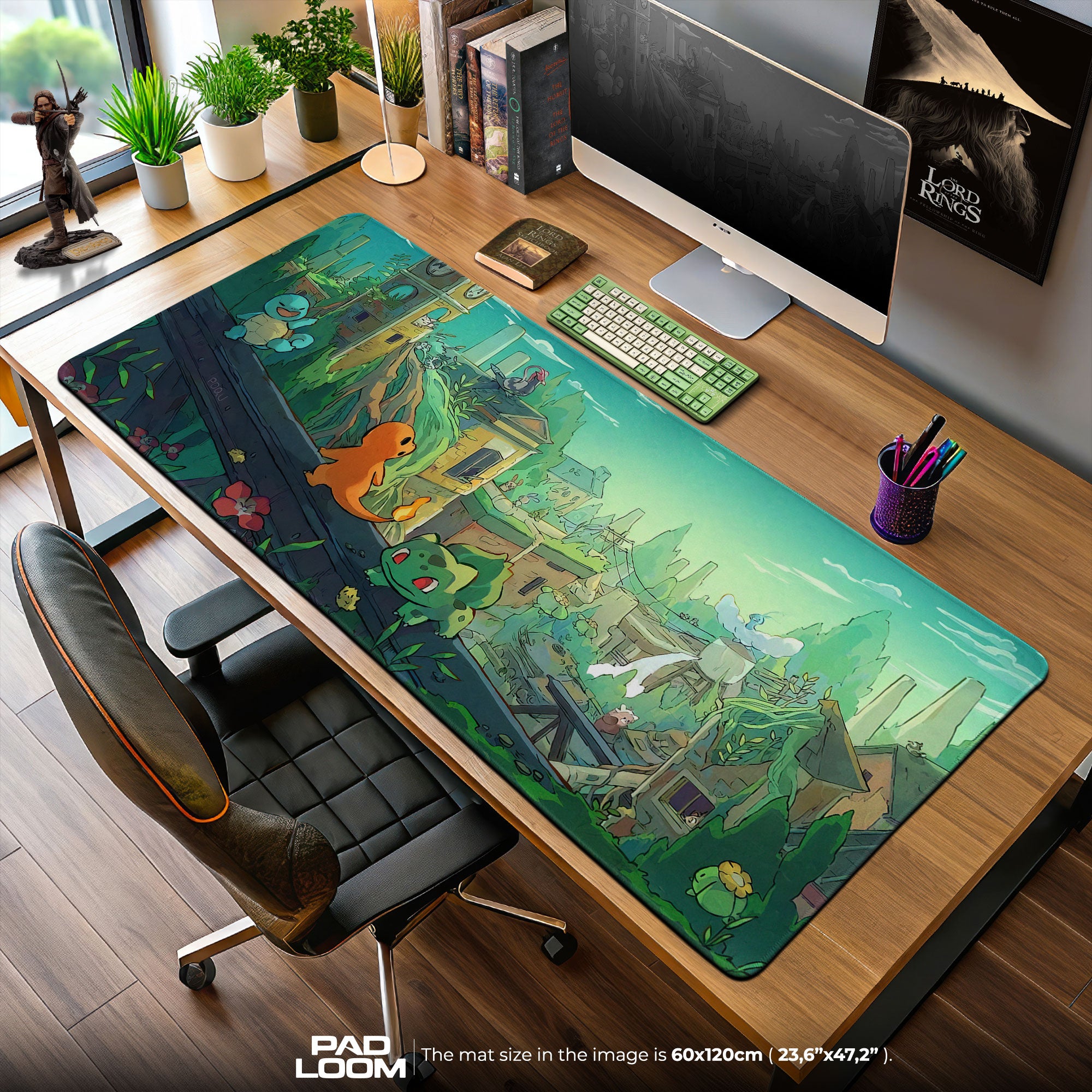 Pokemon Ruins Adventure Mouse Pad, Kanto Gaming Desk Mat
