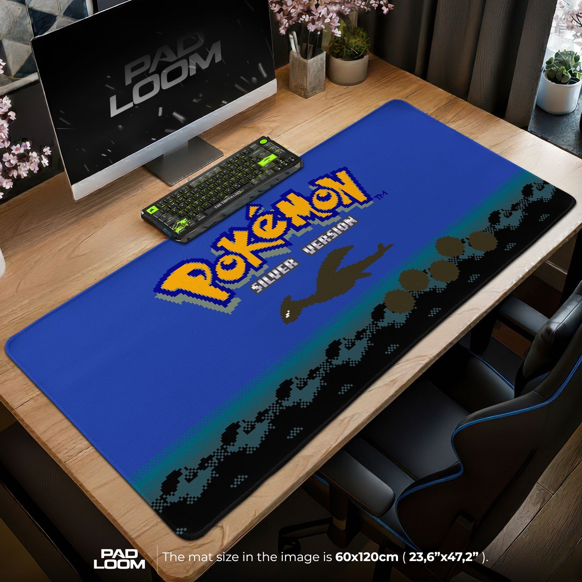 Pokémon Silver Version Mouse Pad - Retro Game Desk Mat Padloom