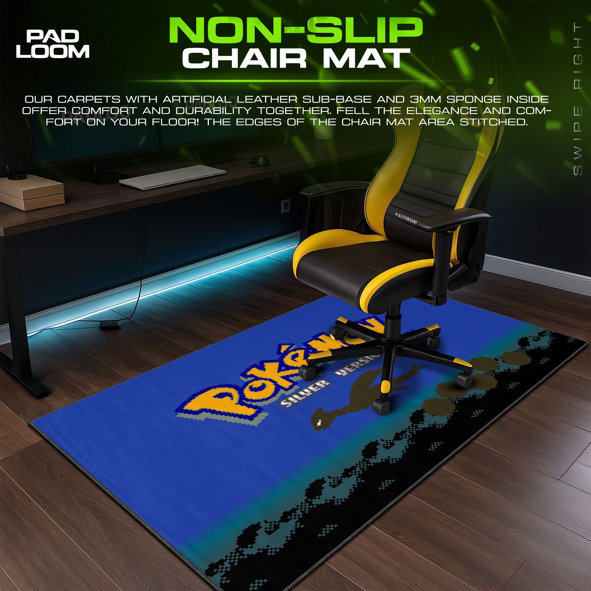 Pokémon Silver Version Mouse Pad - Retro Game Desk Mat Padloom