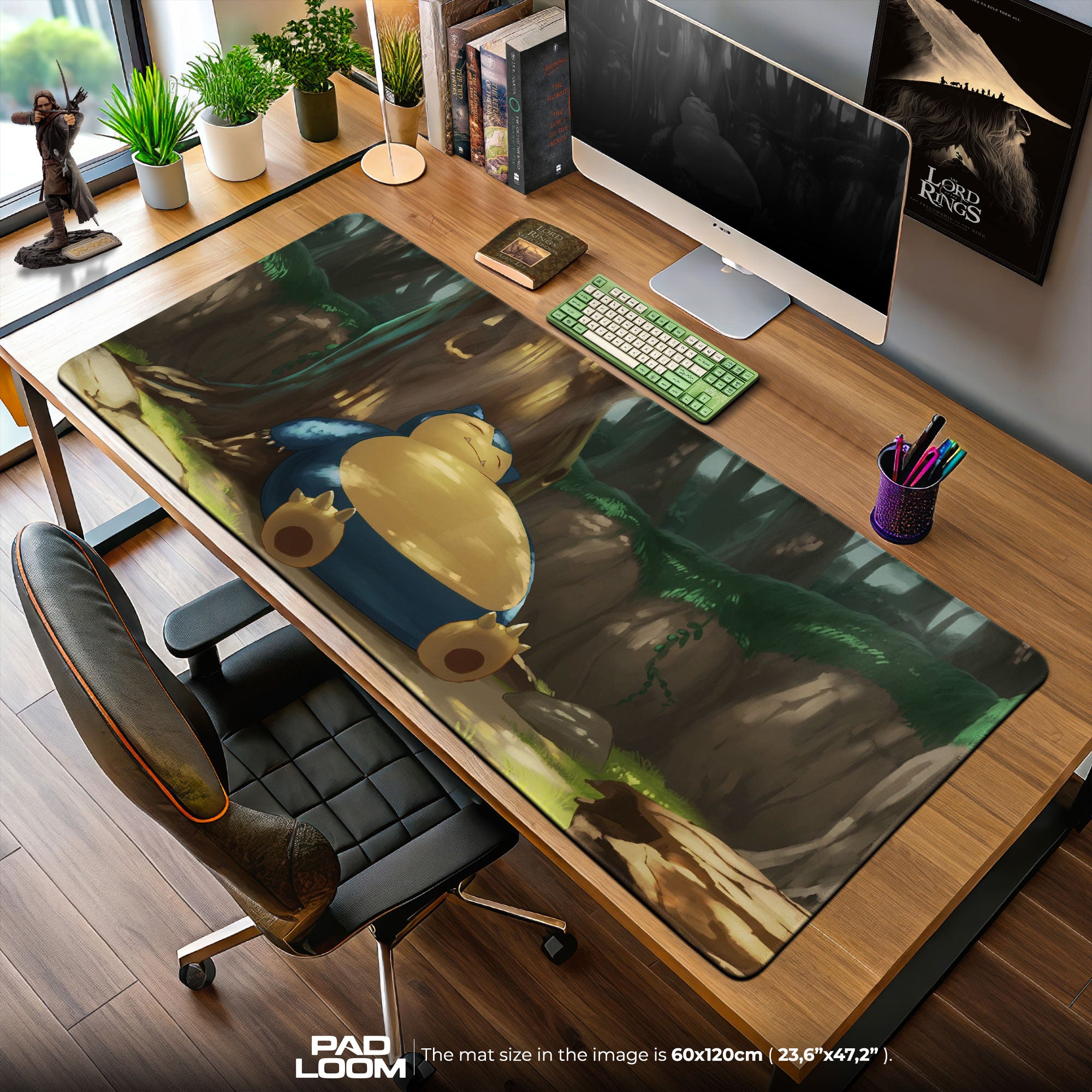 Pokemon Snorlax Mouse Pad, Forest Nap Anime Desk Mat