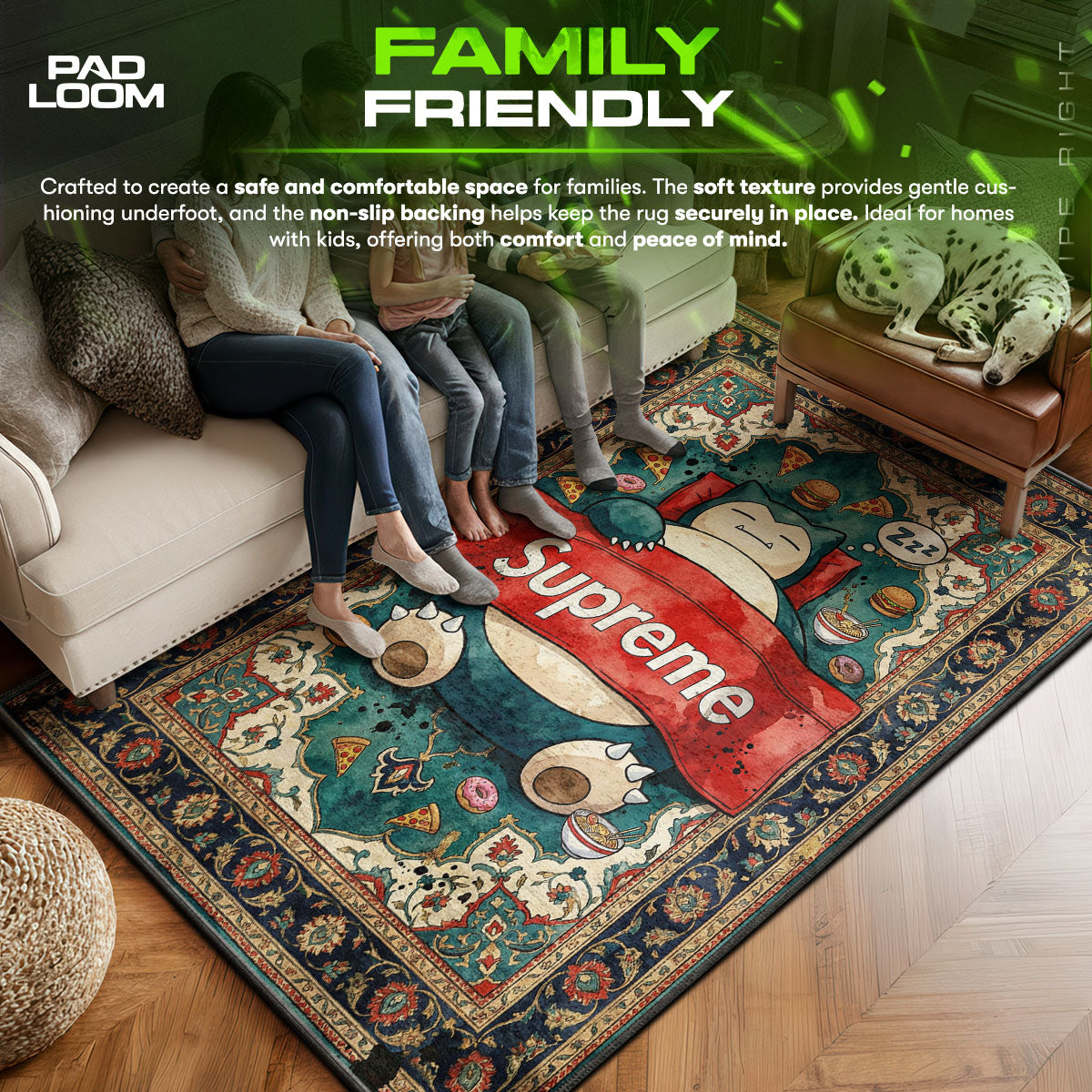 Pokemon Snorlax Supreme Rug - Streetwear Floor Mat