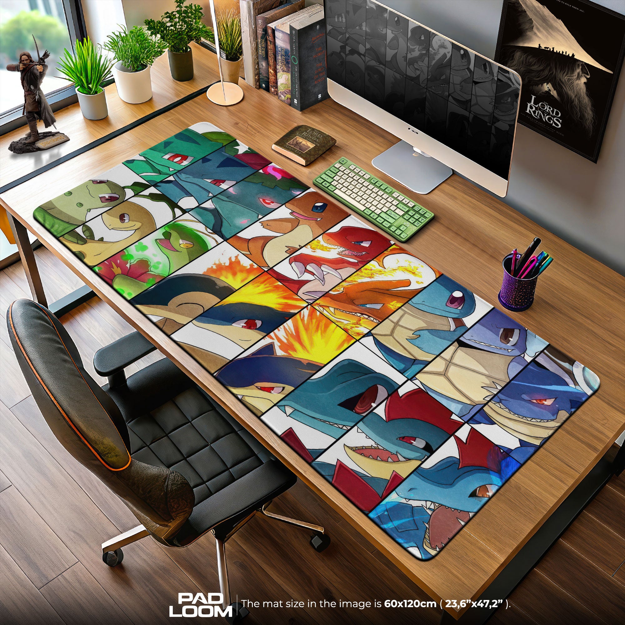 Pokemon Starter Evolution Mauspad, Gamer Schreibtischmatte