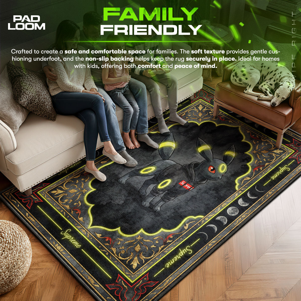 Pokemon Umbreon Lunar Rug - Streetwear Floor Mat