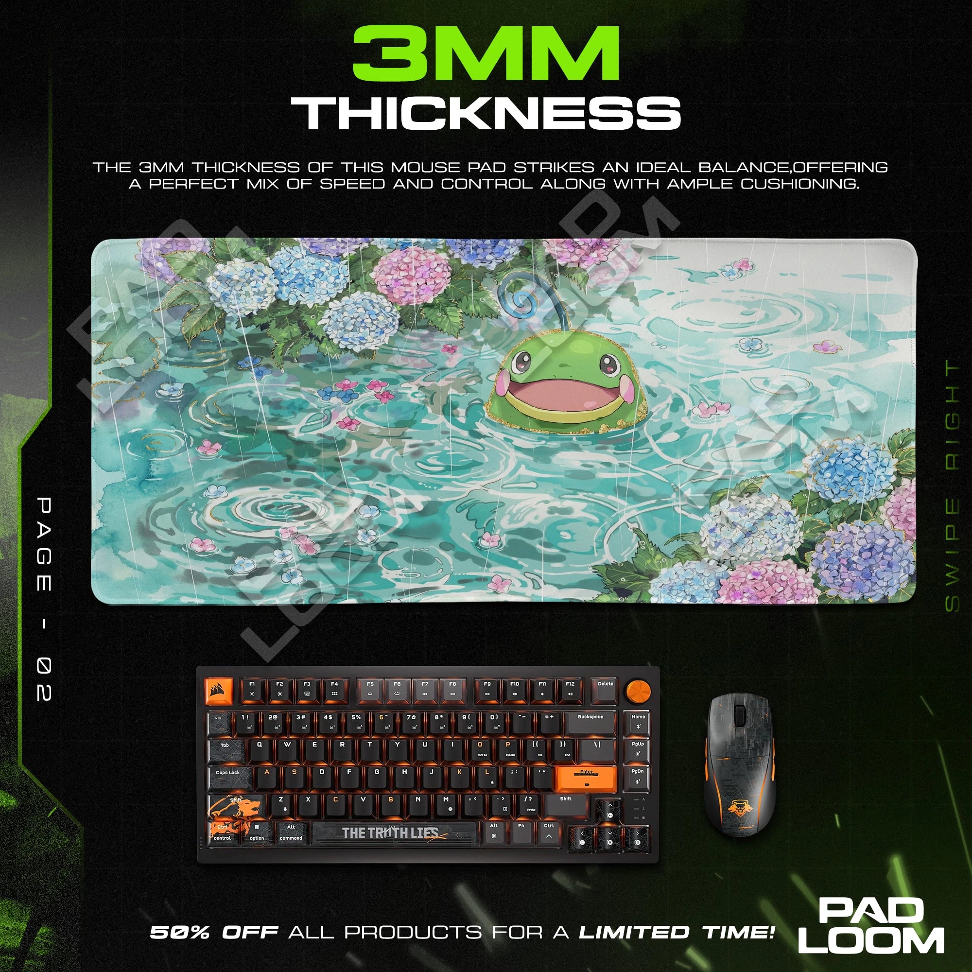 Politoed Rainy Bloom Mouse Pad - Pokemon Desk Mat
