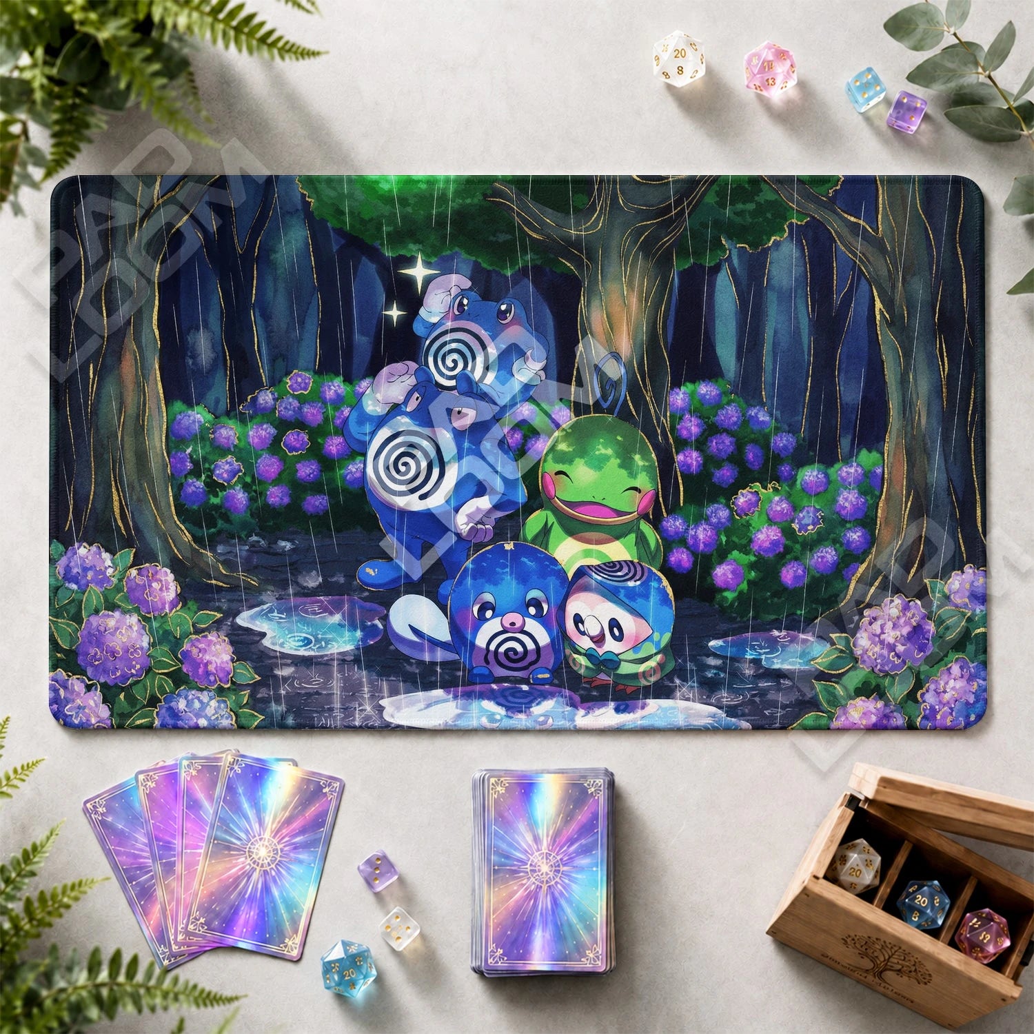 Poliwrath Rain Playmat - Pokemon TCG Mat - view 2