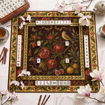 Pomegranate Mahjong Mat – neoprene mah jongg table mat