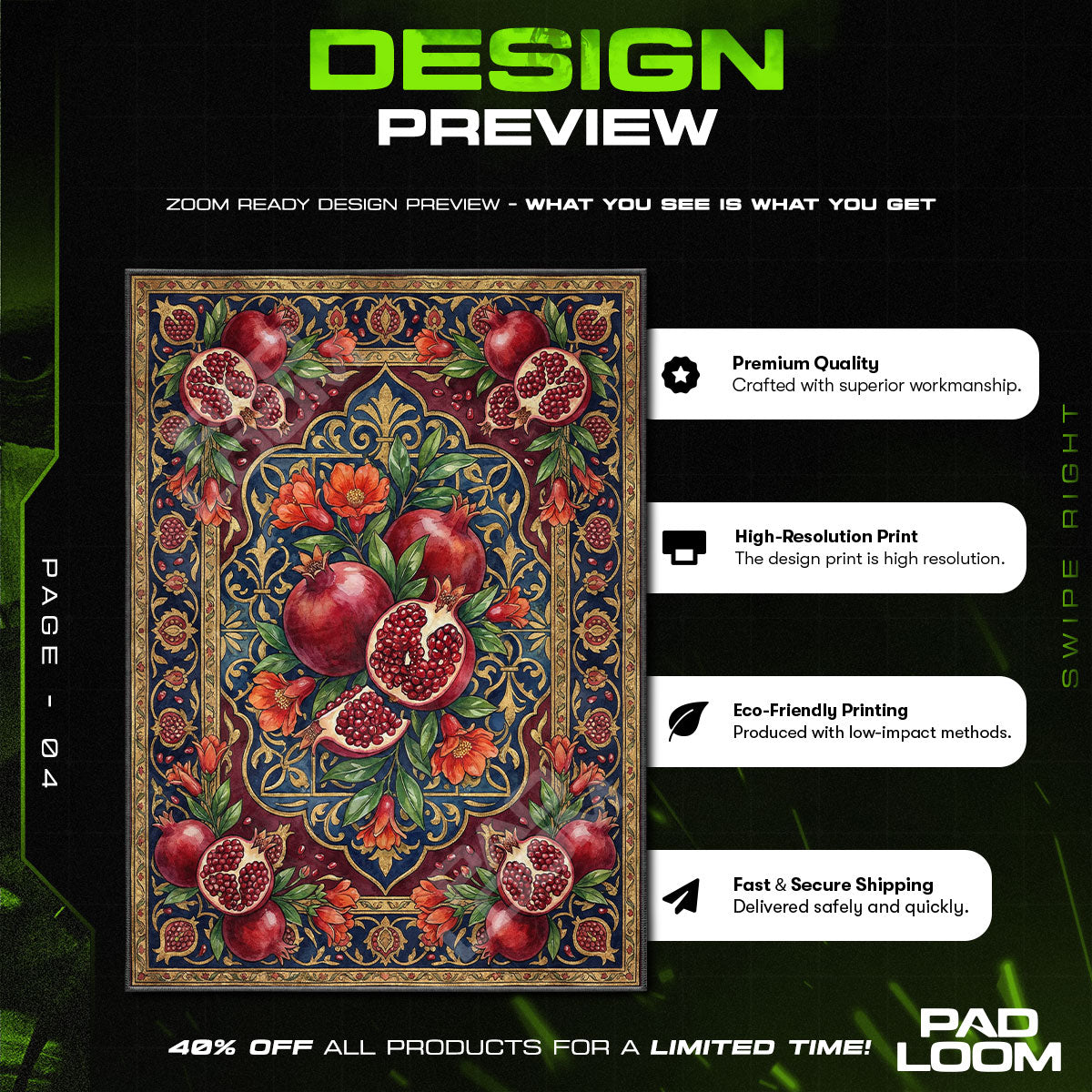 Pomegranate Jewel Kitchen Floor rug — main product view