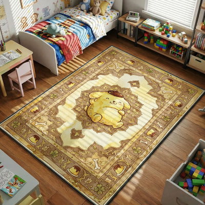 Pompompurin Vintage Gold Rug - Kids Room Floor Mat