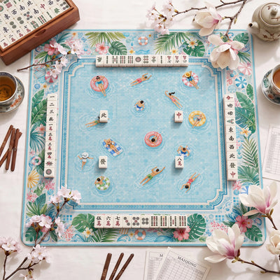 Pool Party Mahjong Mat - Mah Jongg Table Mat