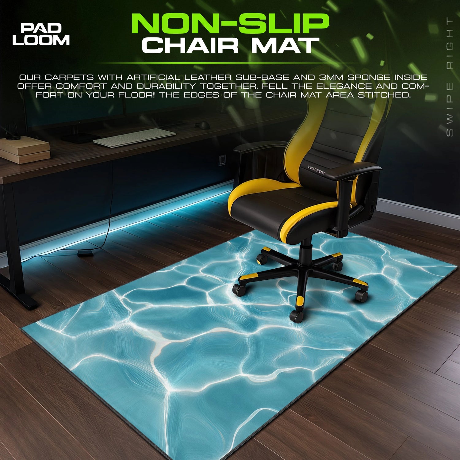 Pool Ripple Mouse Pad - Aqua Desk Mat
