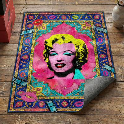 Pop Icon Glamour Rug — Pop Art Portrait Area Rug