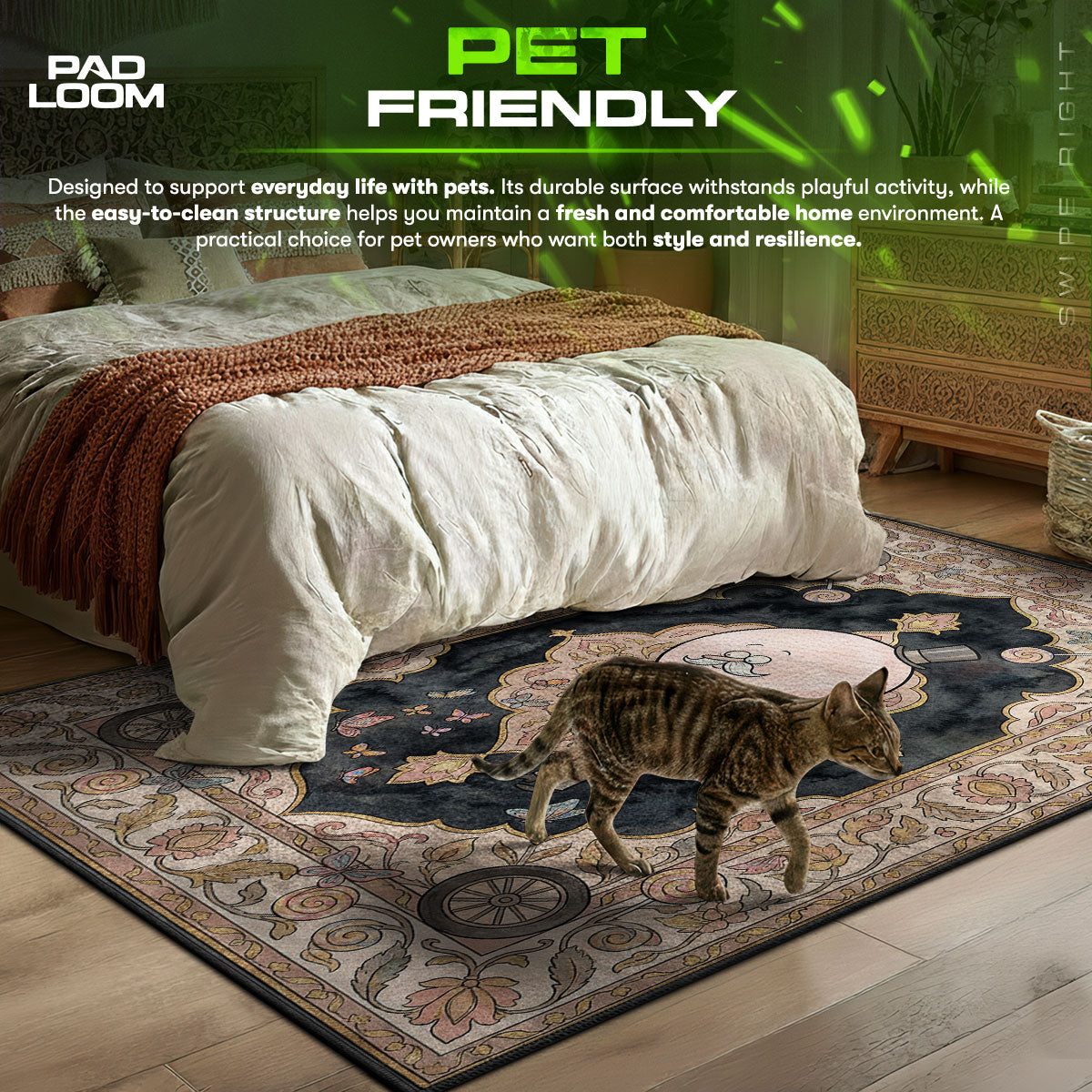 Pops Maellard themed area rug for home decor fans