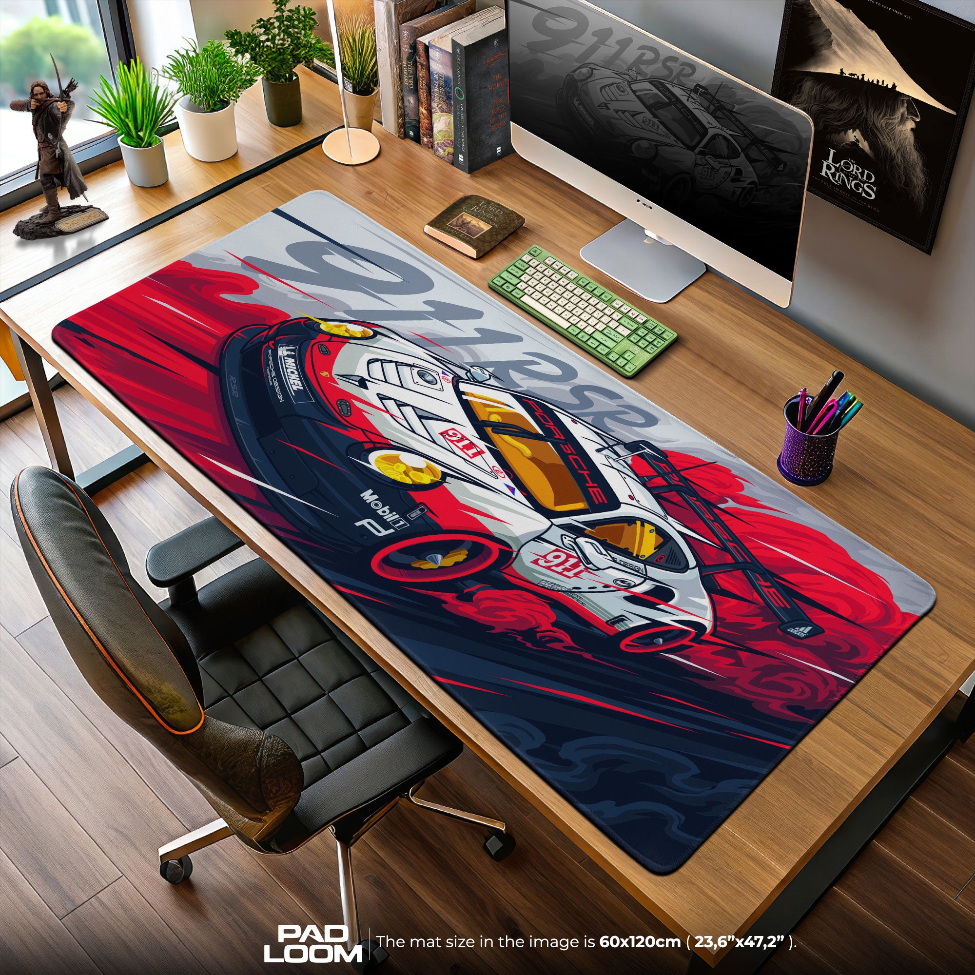 Porsche 911 RSR Racing Mouse Pad, Gamer Desk Mat