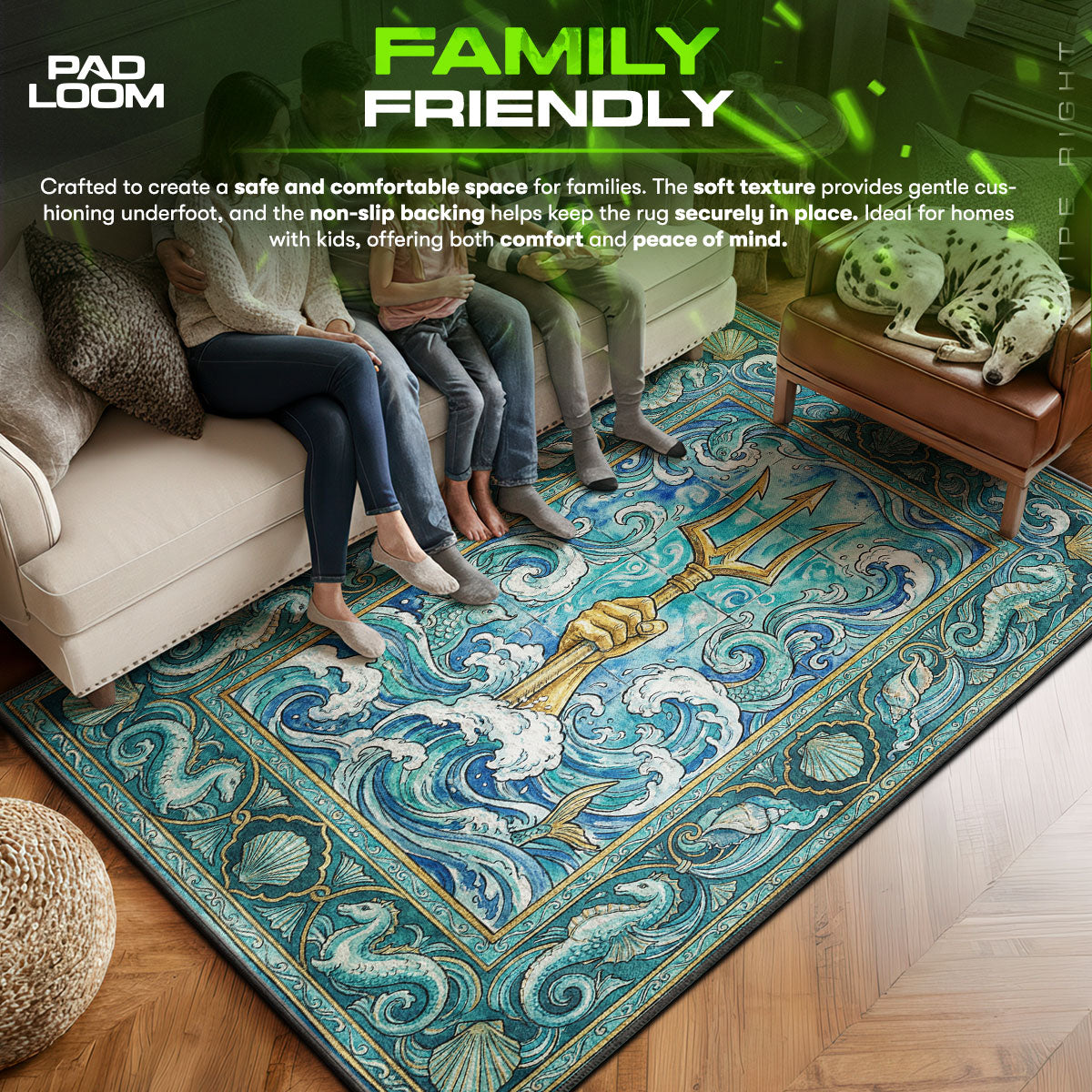 Area character design printed on rug