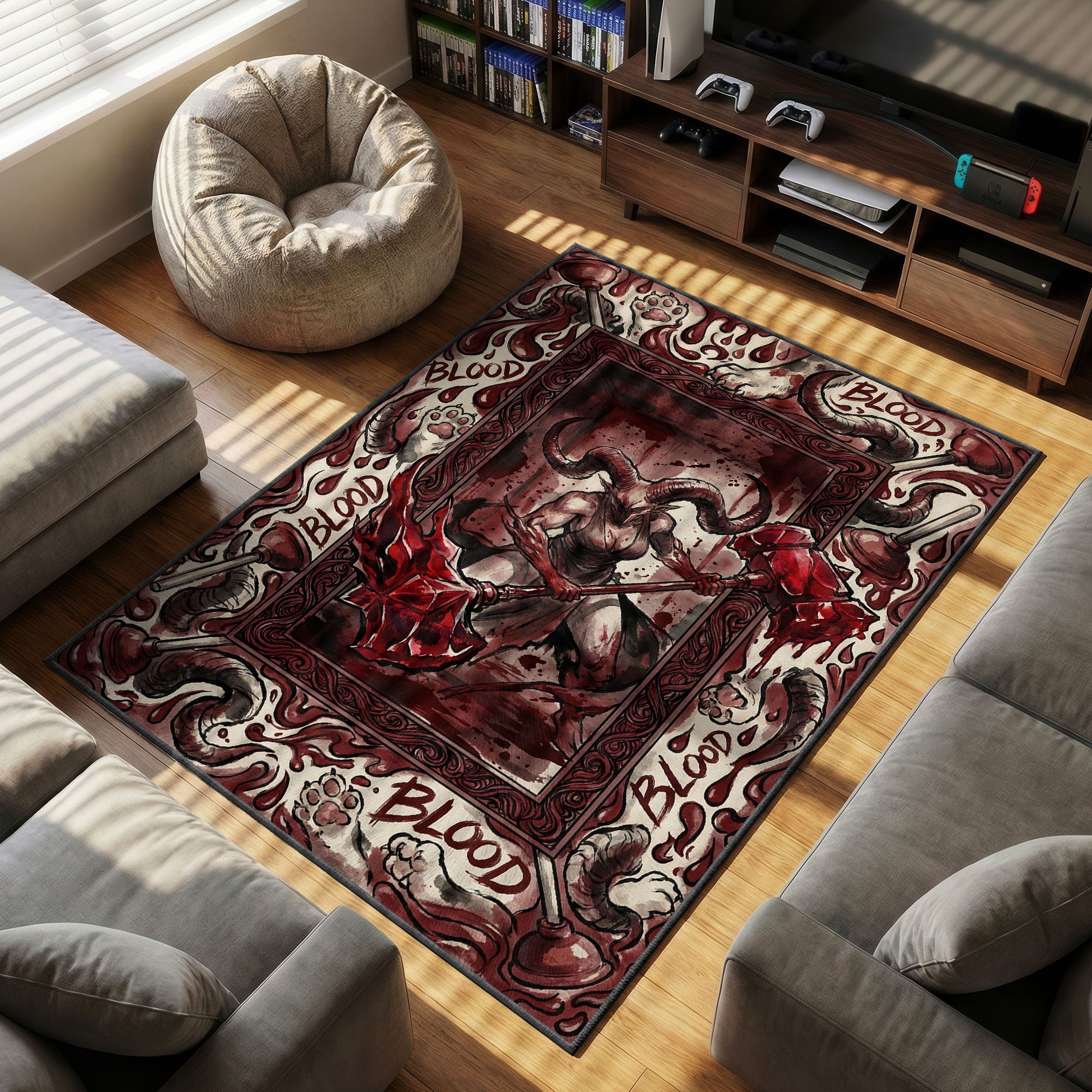 Power Blood Devil Chaos Rug - Chainsaw Man Chair Mat