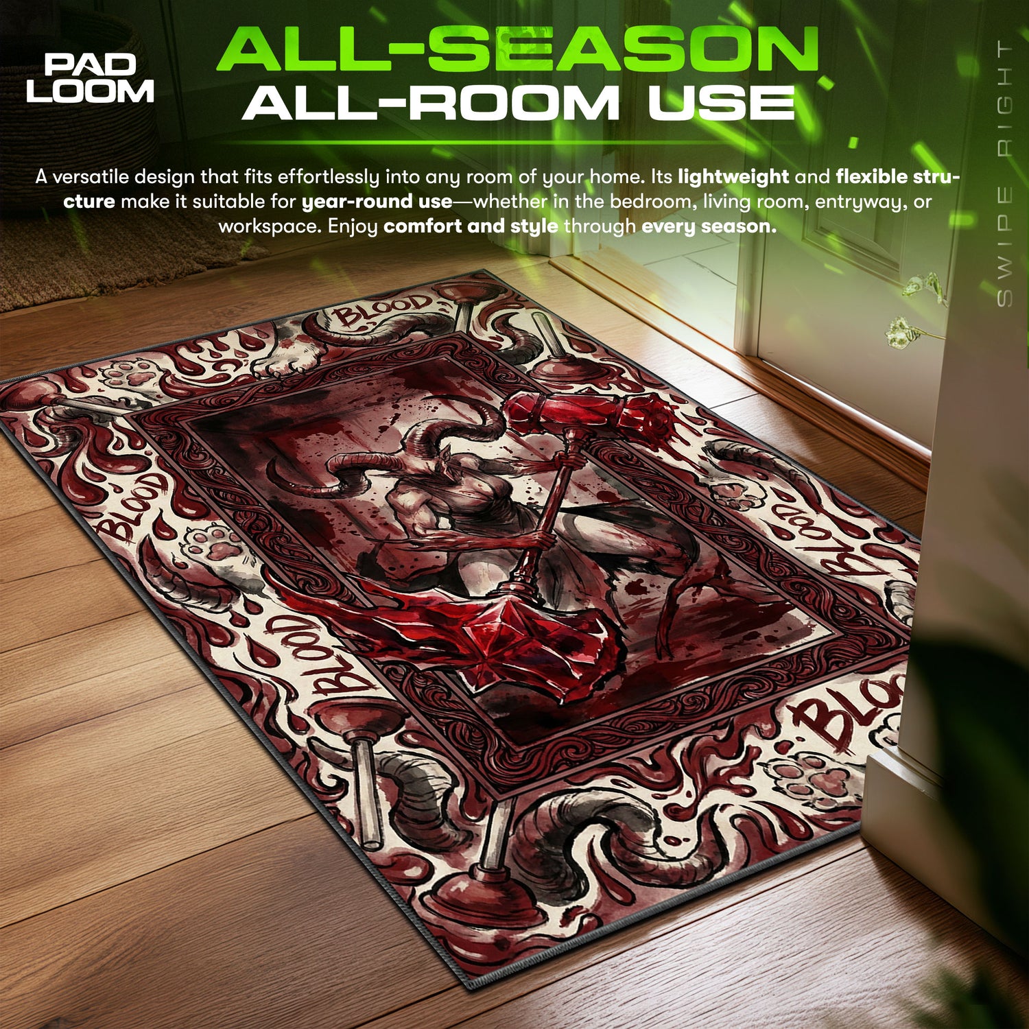Power Blood Devil Chaos Rug - Chainsaw Man Chair Mat
