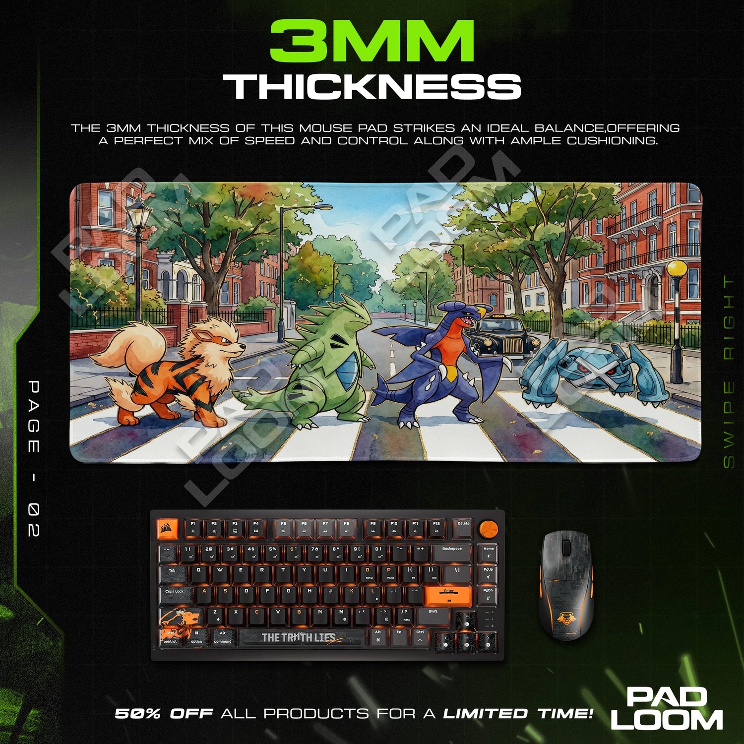 Powerhouse Abbey Road Mouse Pad - Pokemon Desk Mat