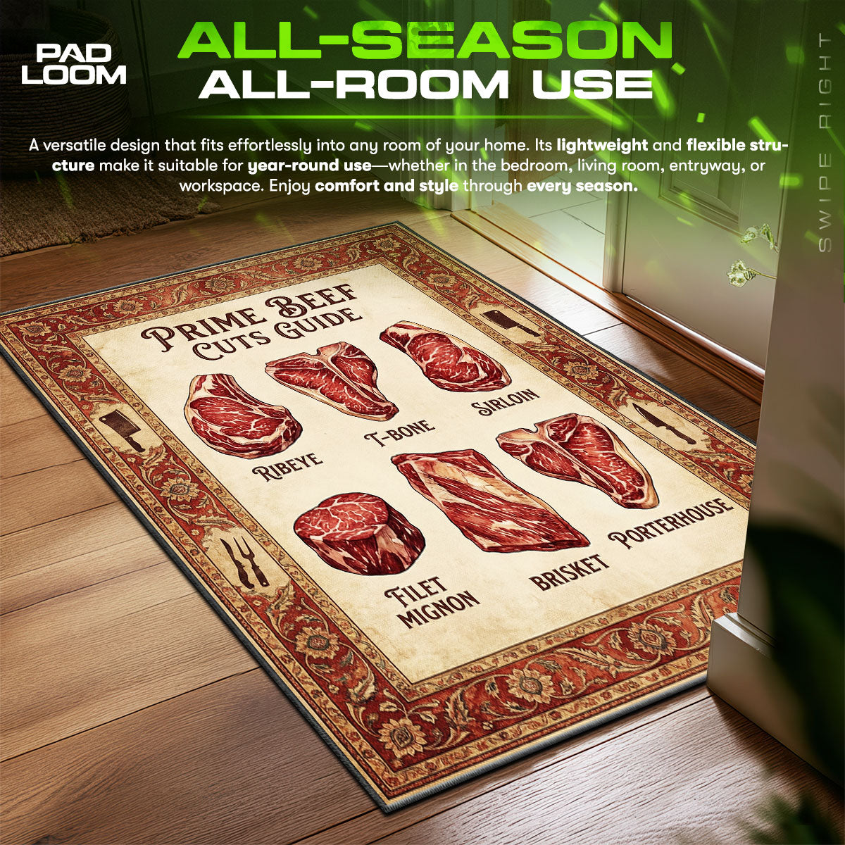 Detailed close-up of Prime rug pattern