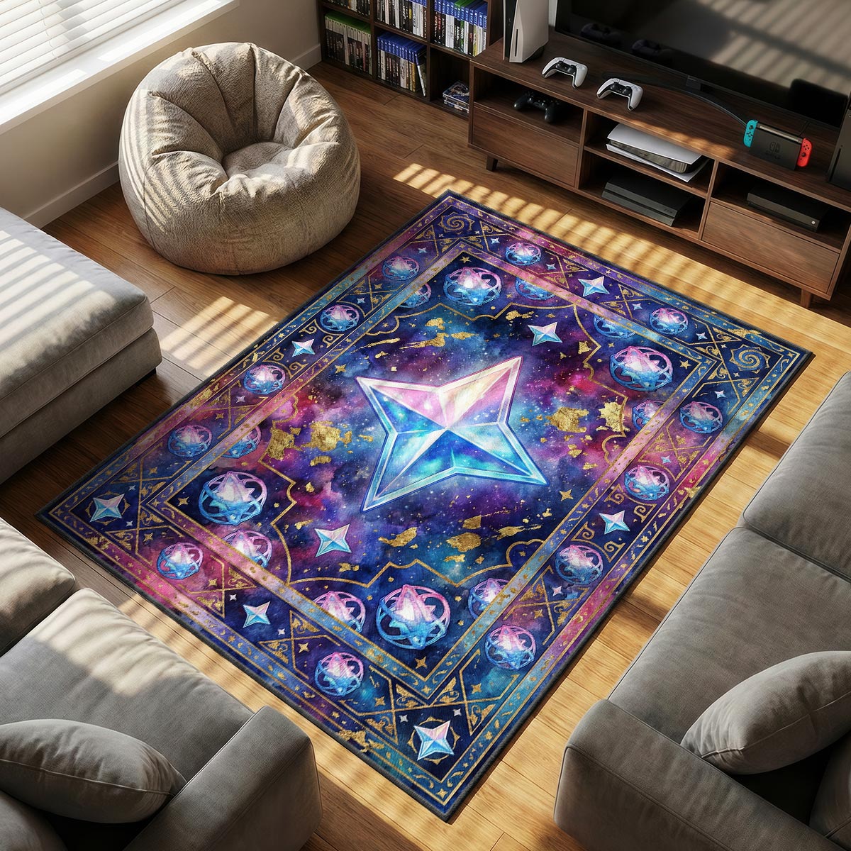 Primogem-Galaxie-Wunschteppich - Genshin Impact Stuhlmatte