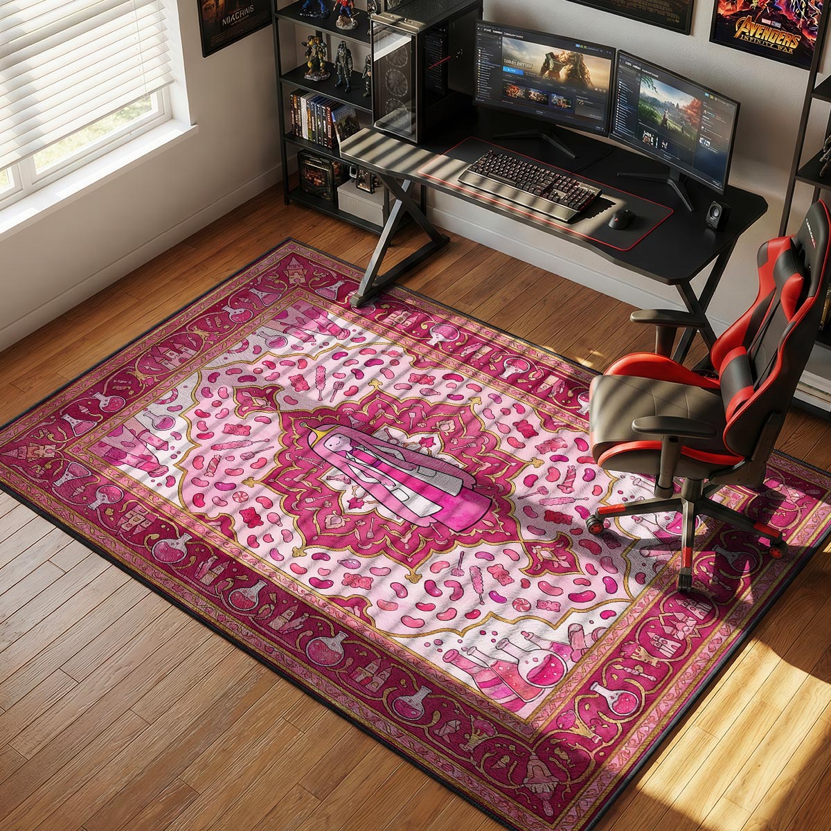 Princess Bubblegum Candy Science Adventure Time Room rug — main product view