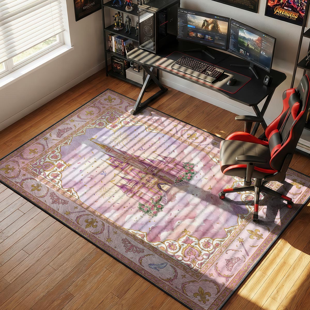 Princess Fairytale Castle Rug - Kids Room Floor Mat